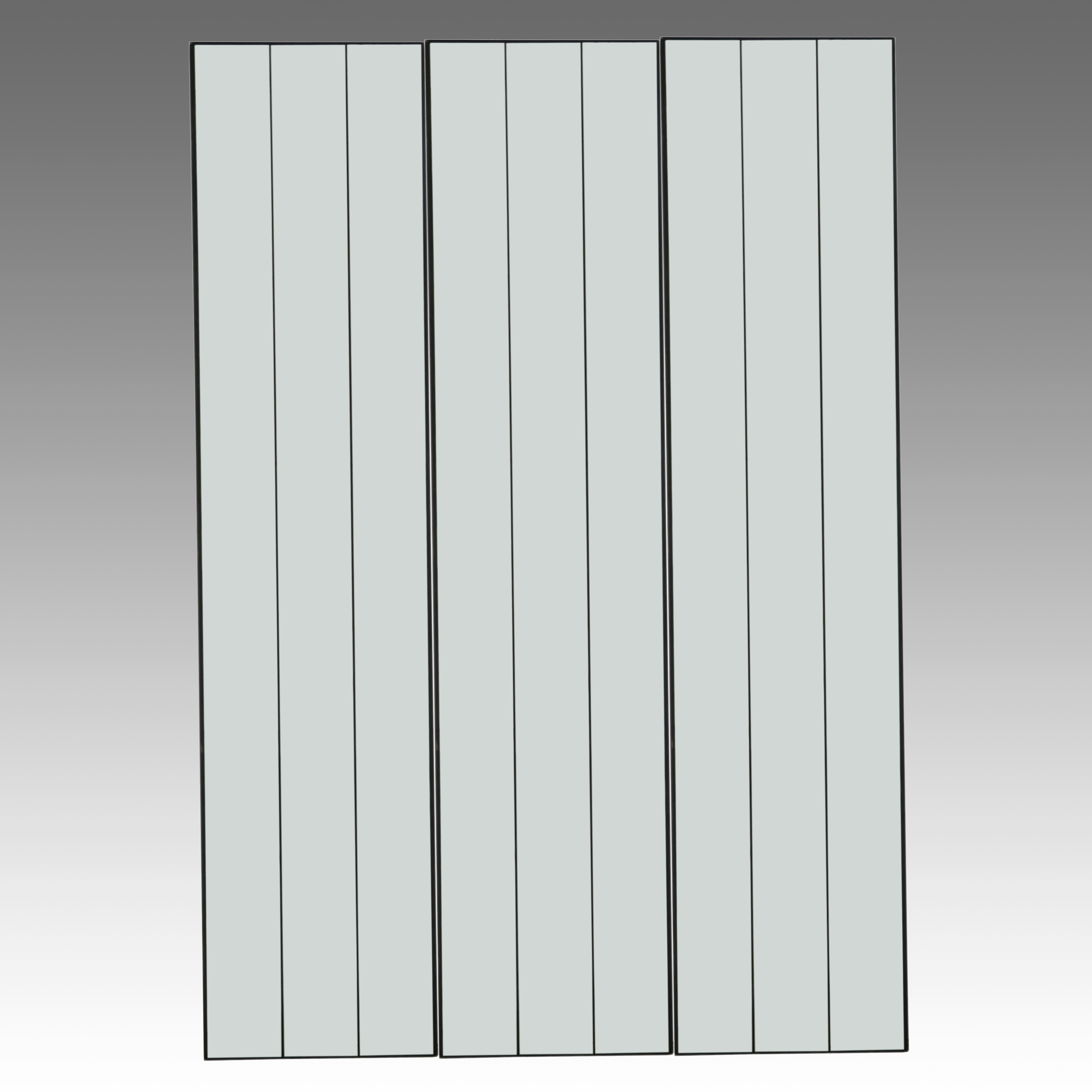 Contemporary Modern Three-Panel Mirrored Room Divider