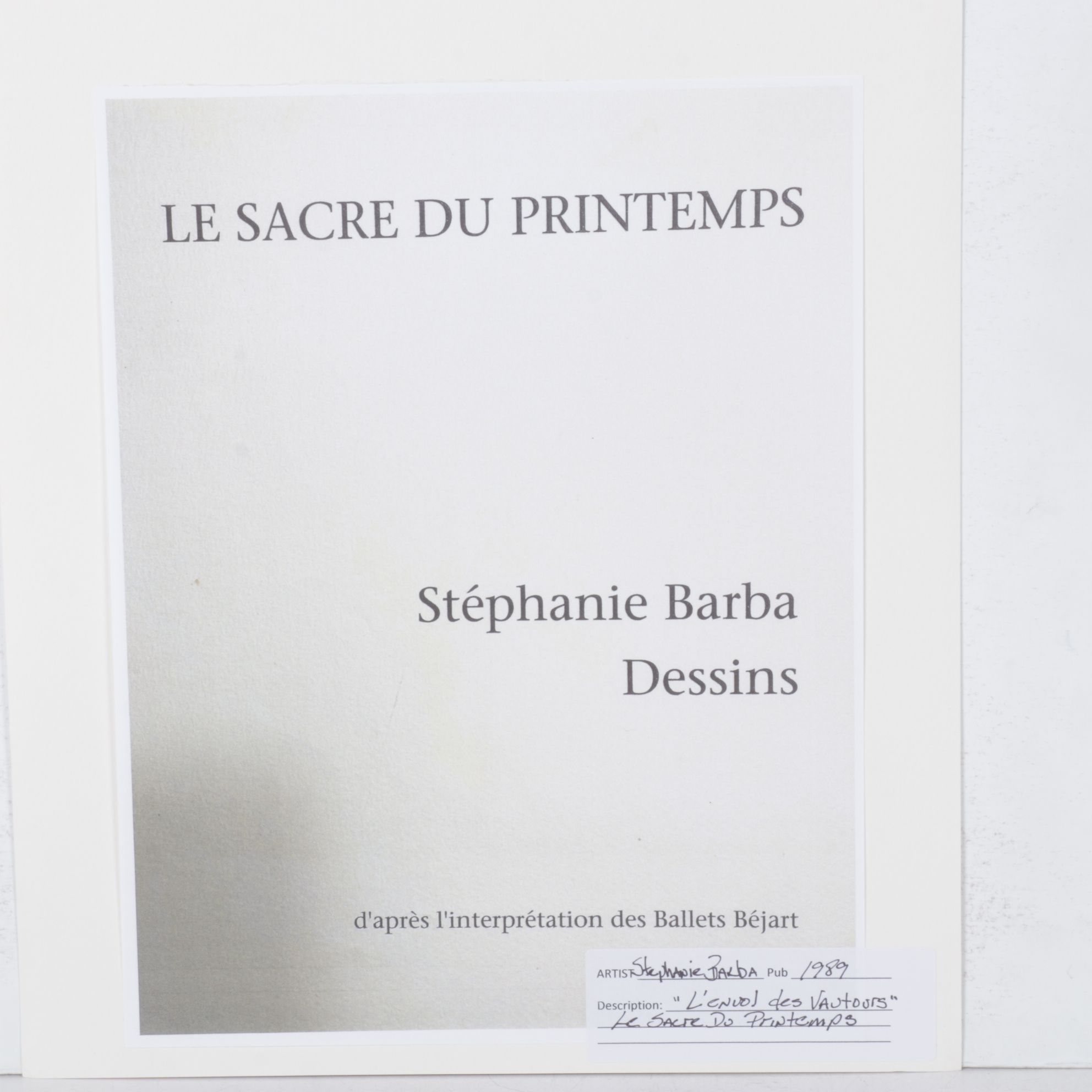 Stéphanie Barba Photogravure "L'envol Des Voutours" from "Le Sacre du Printemps"