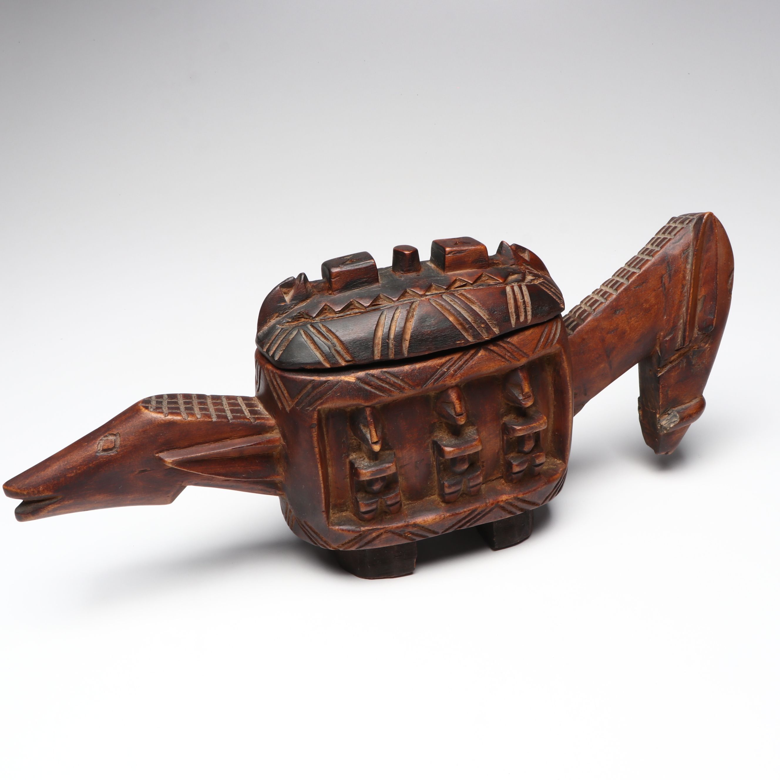 West African Dogon "Aduno Koro" Ark Carved Wood Ritual Vessel