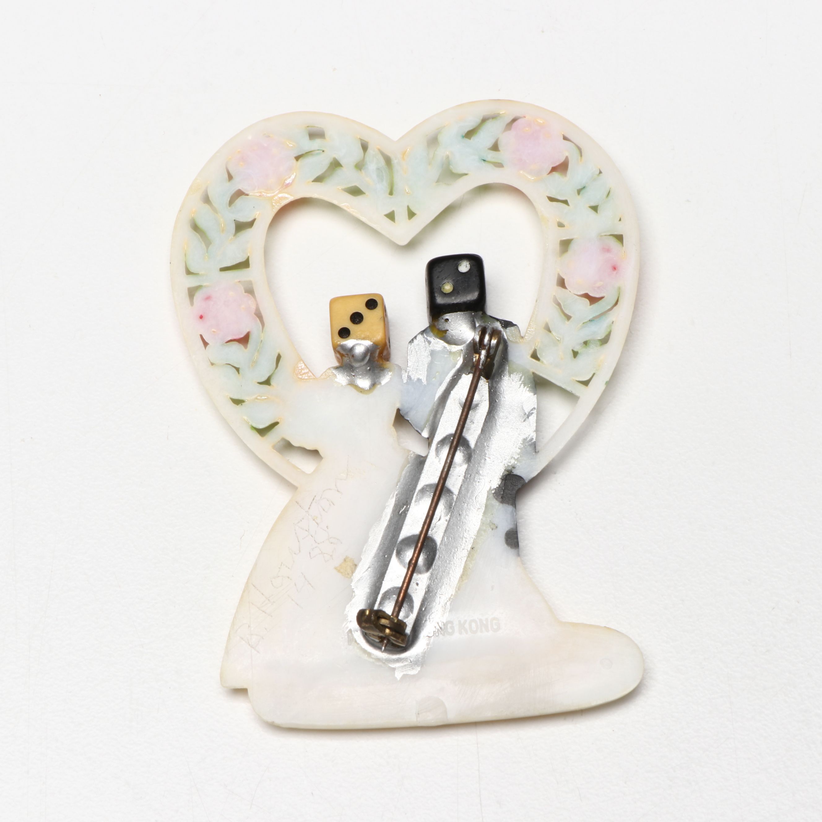 Signed Bruce Houston Plastic Cake Topper Brooch Pin, 1988