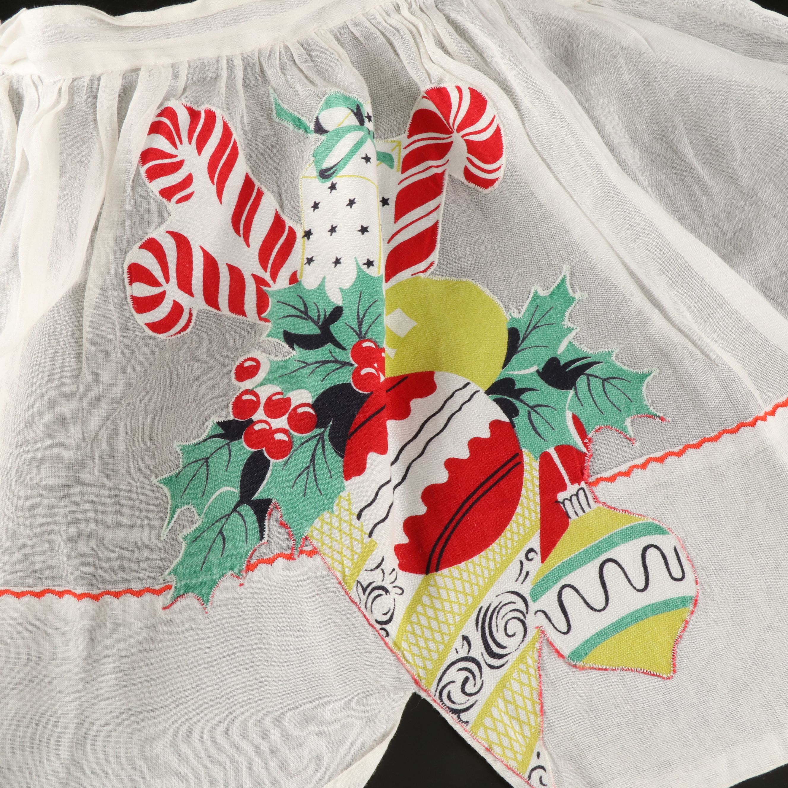 Candy Cane Apron with Holly Berry and Other Christmas Tablecloths