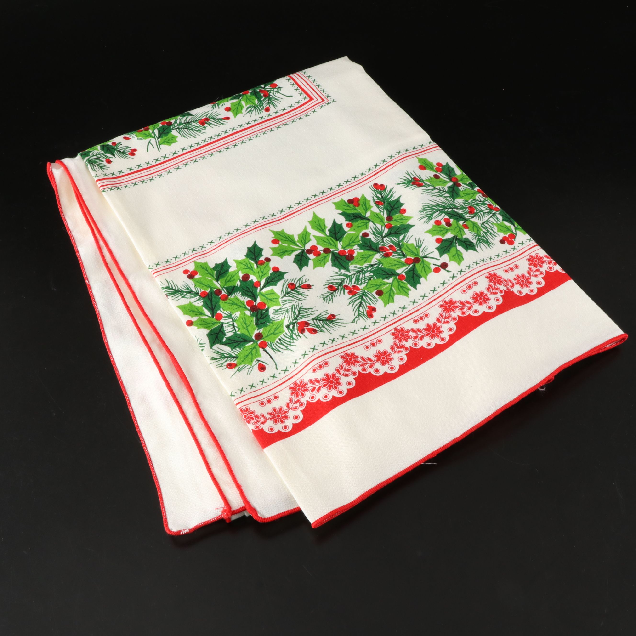 Candy Cane Apron with Holly Berry and Other Christmas Tablecloths