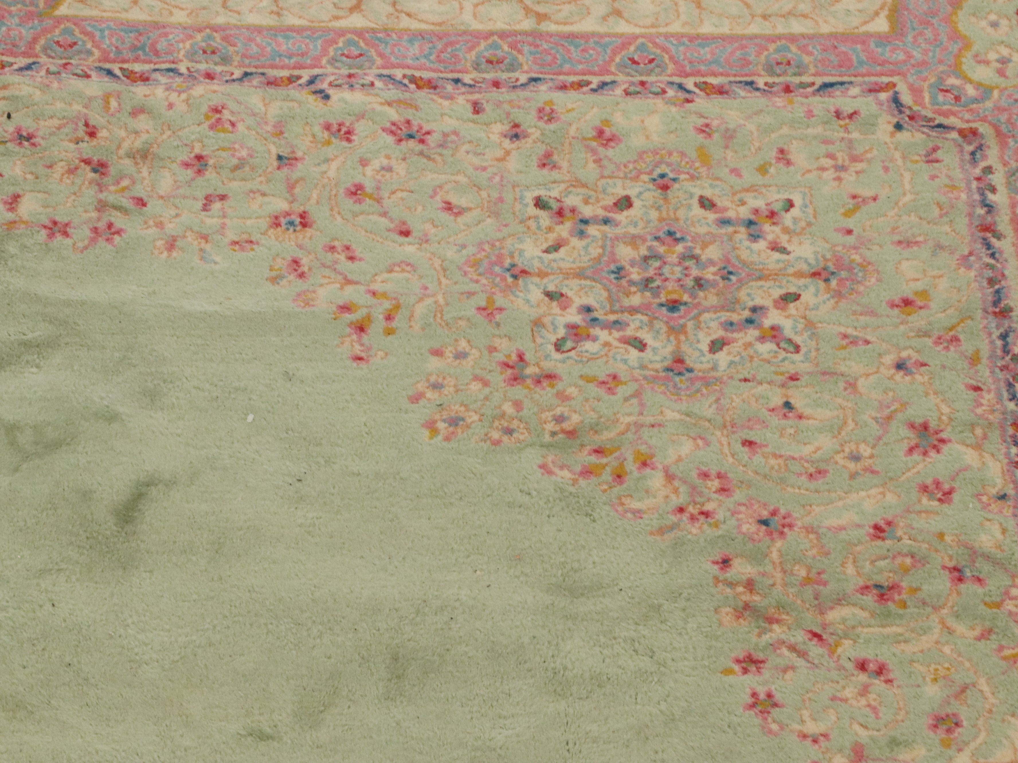 9'9 x 14' Hand-Knotted Persian Kerman Room-Sized Rug