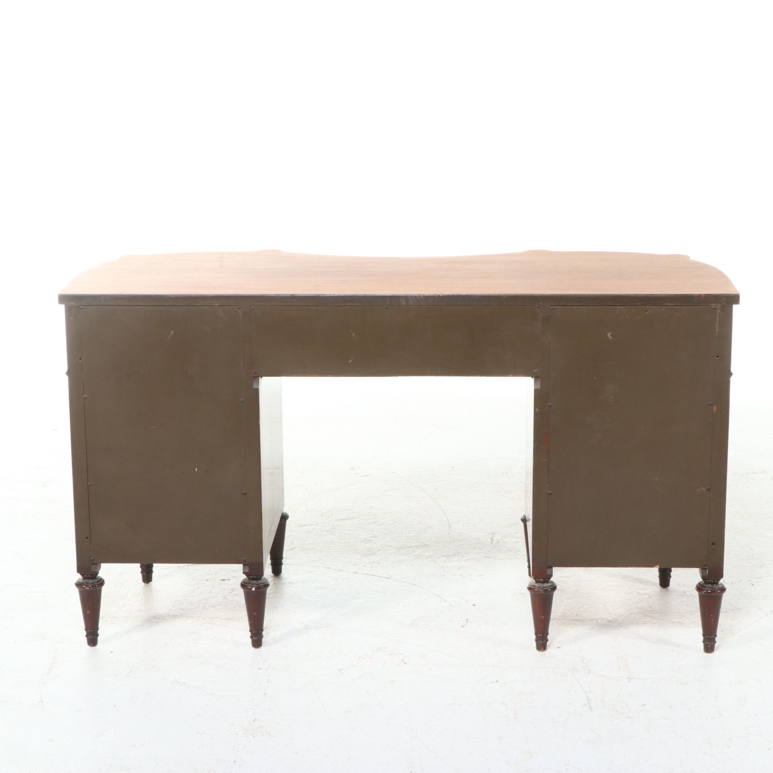Hepplewhite Style Inlaid Mahogany Kidney-Shaped Desk, Mid-20th Century