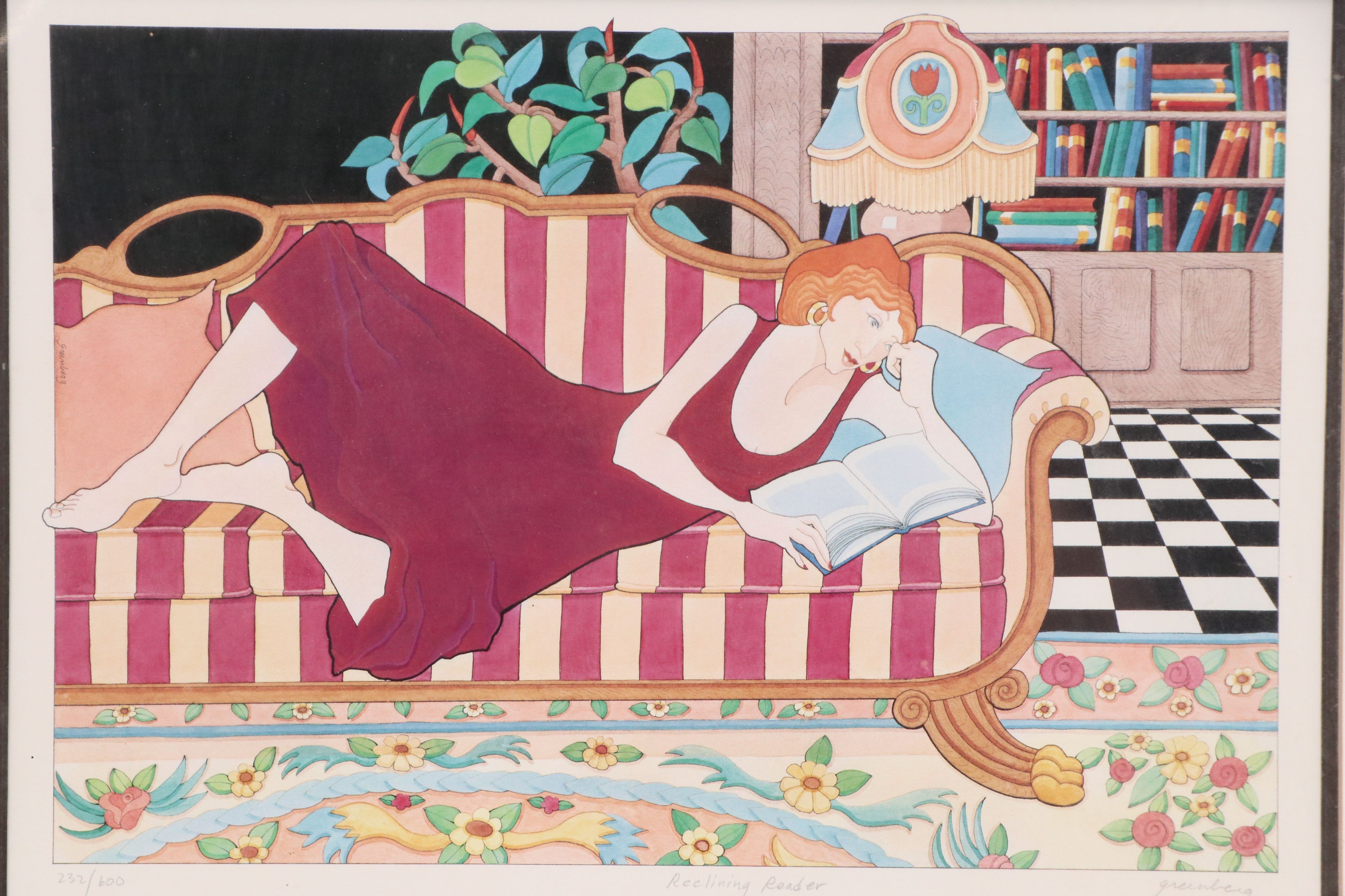 Frances Greenberg Prints "Reclining Reader" and "Piano Player"