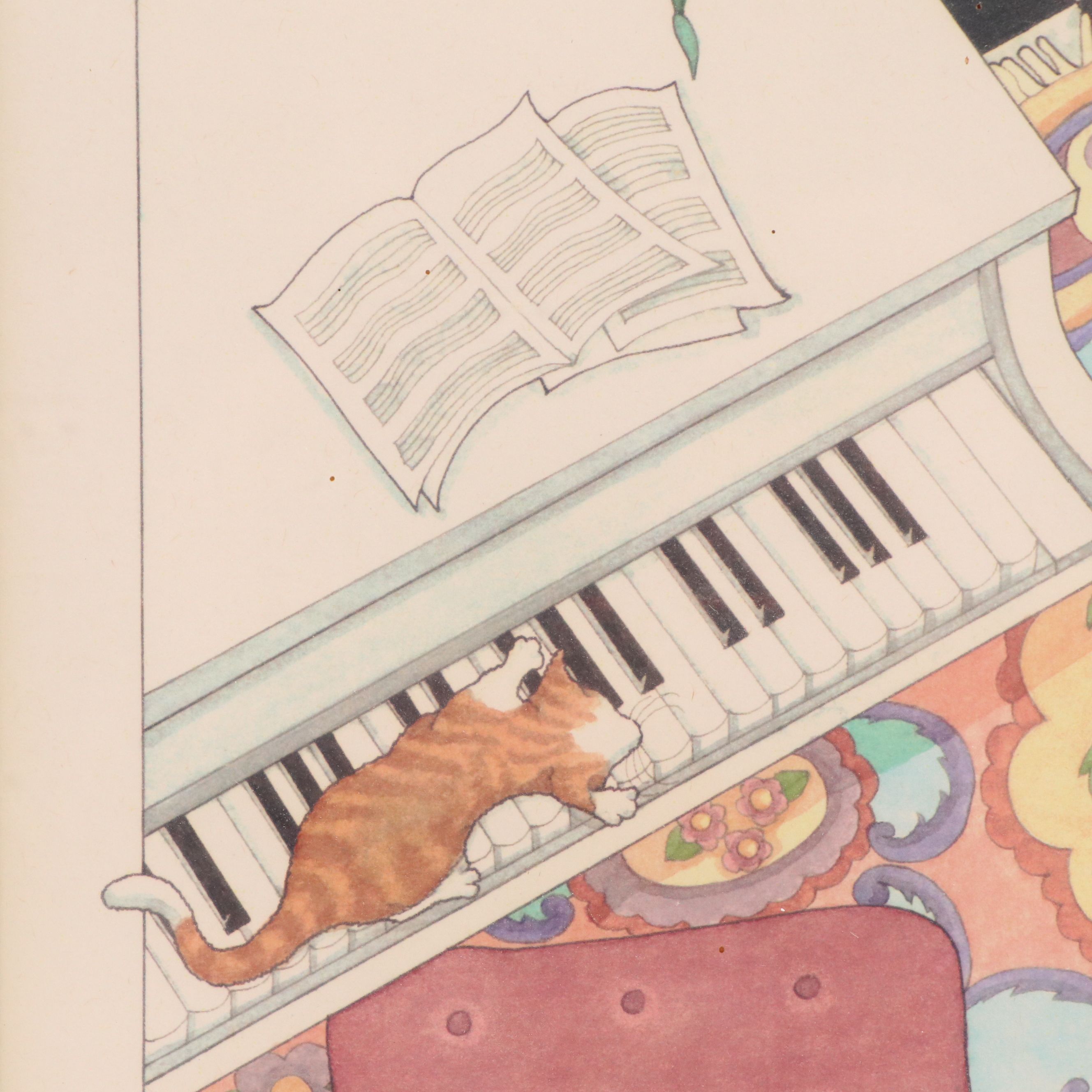 Frances Greenberg Prints "Reclining Reader" and "Piano Player"