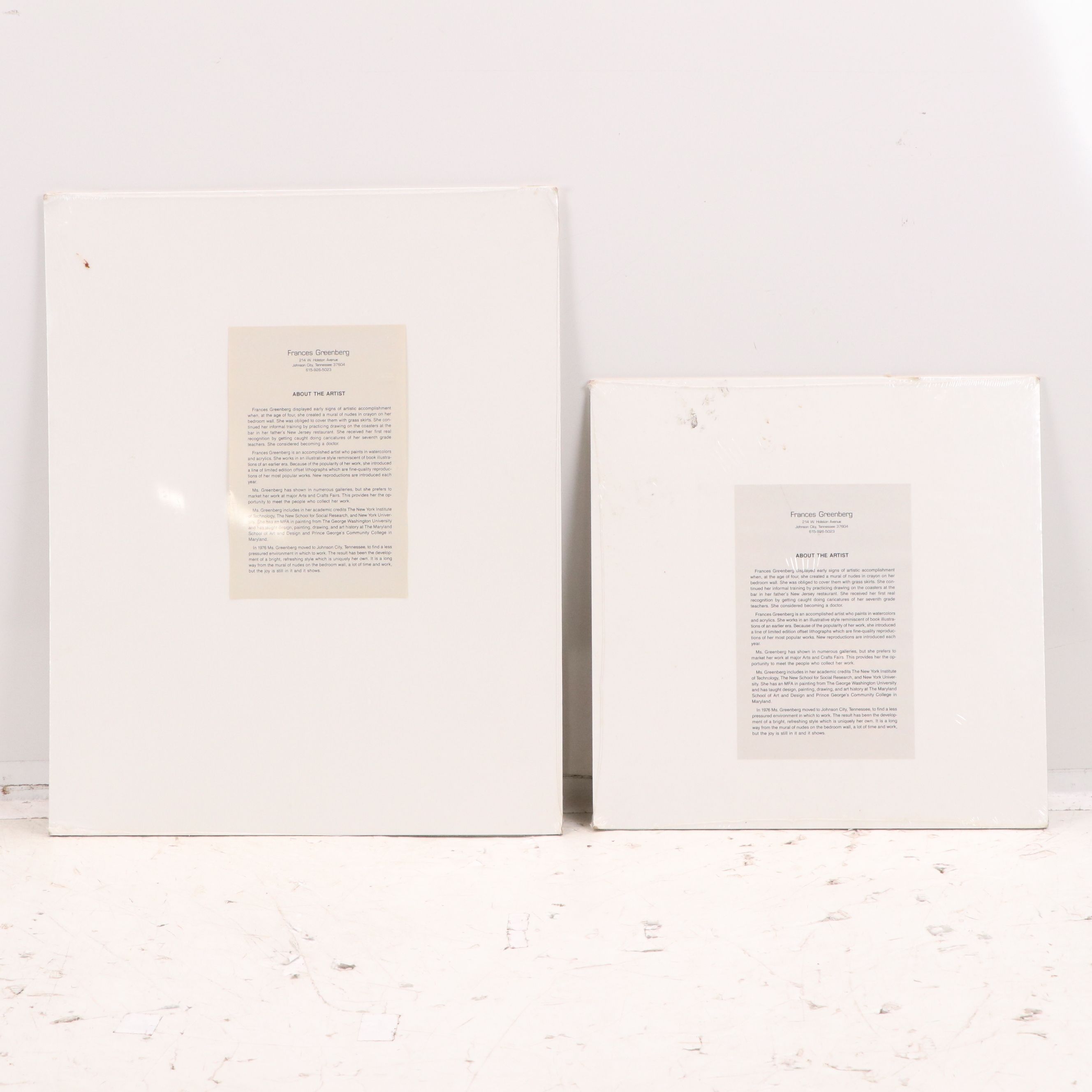 Frances Greenberg Prints "Reclining Reader" and "Piano Player"