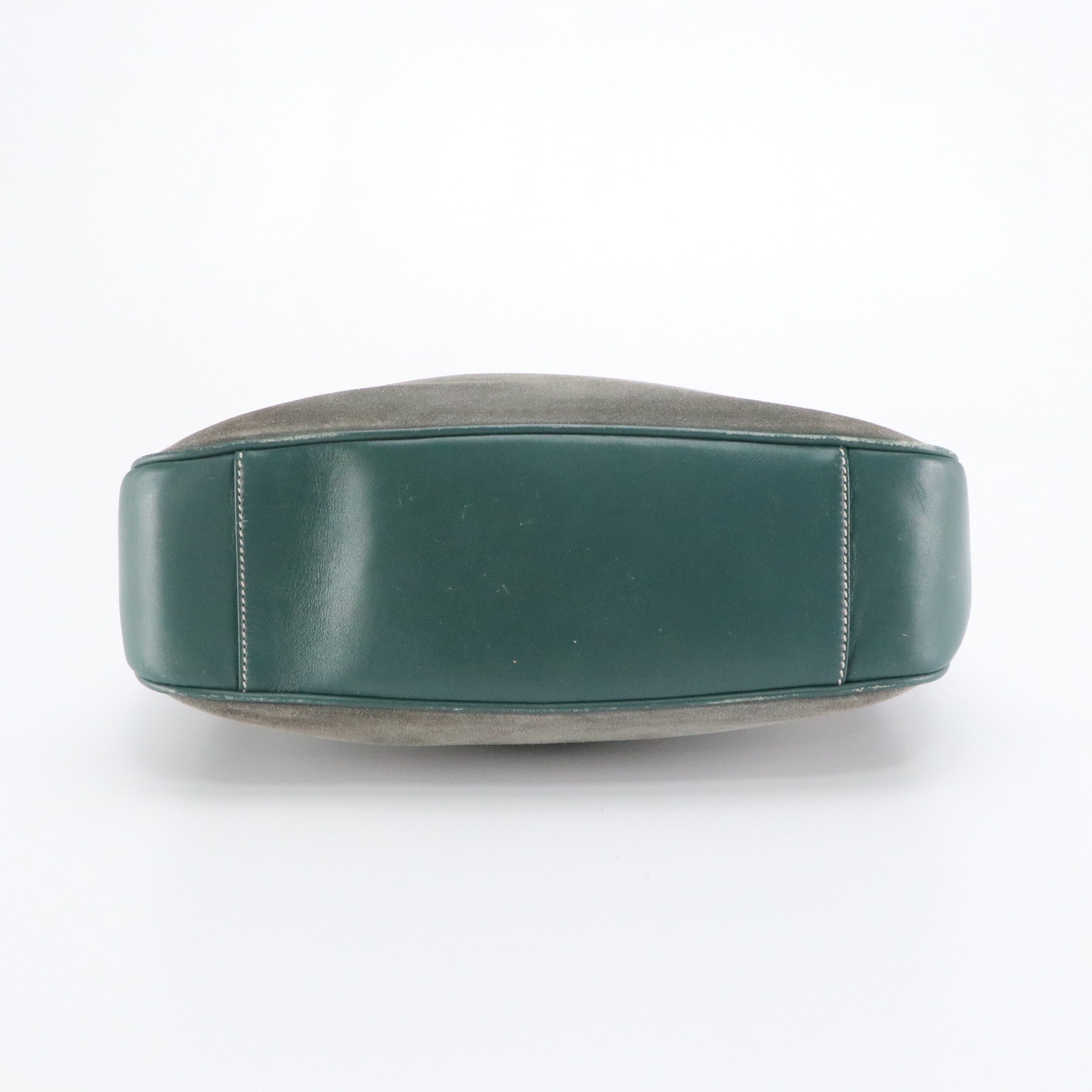 Gucci Bamboo Handle Tote Bag in Teal Blue Suede and Leather