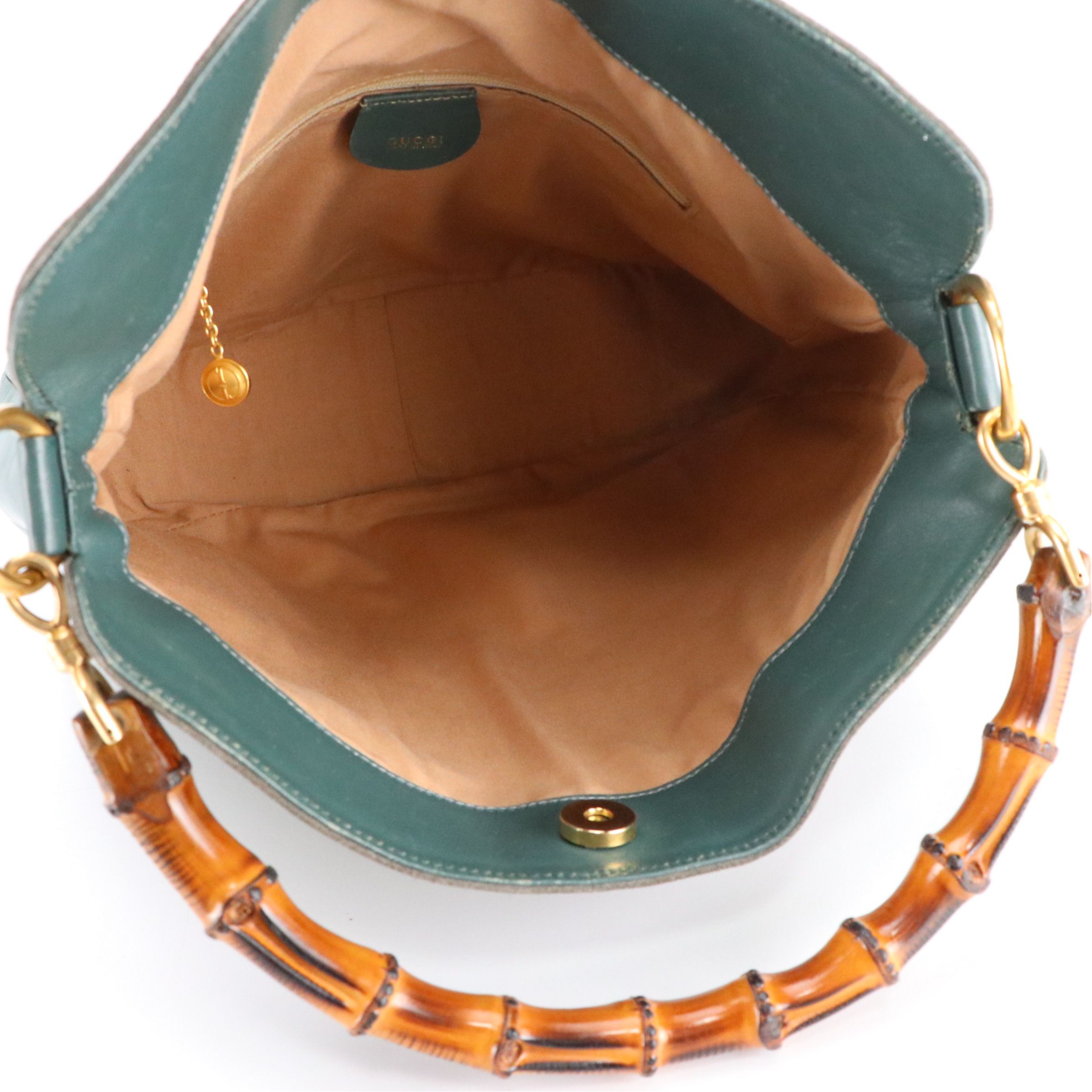 Gucci Bamboo Handle Tote Bag in Teal Blue Suede and Leather