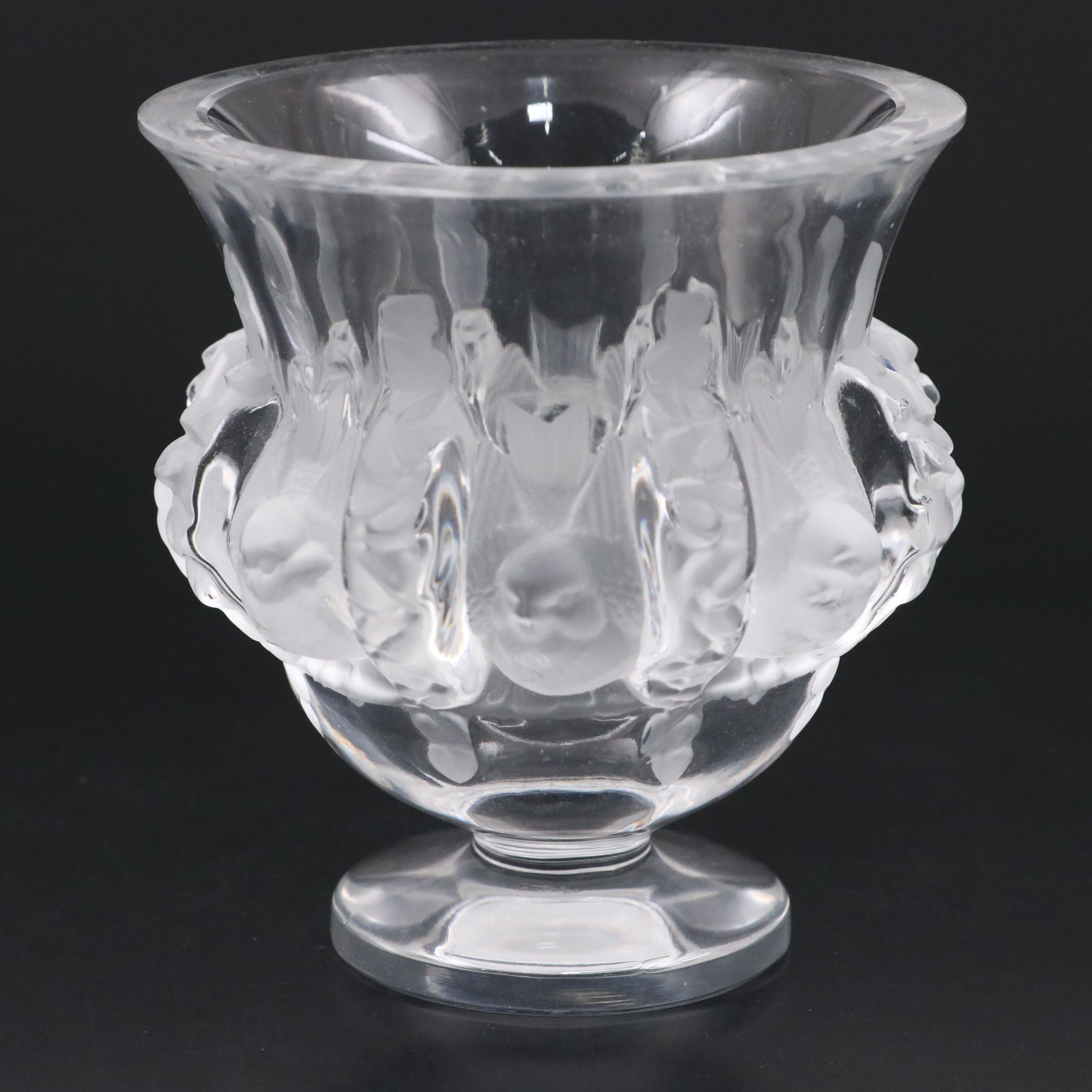 Lalique "Dampierre" Frosted and Clear Crystal Vase, 1945–1977