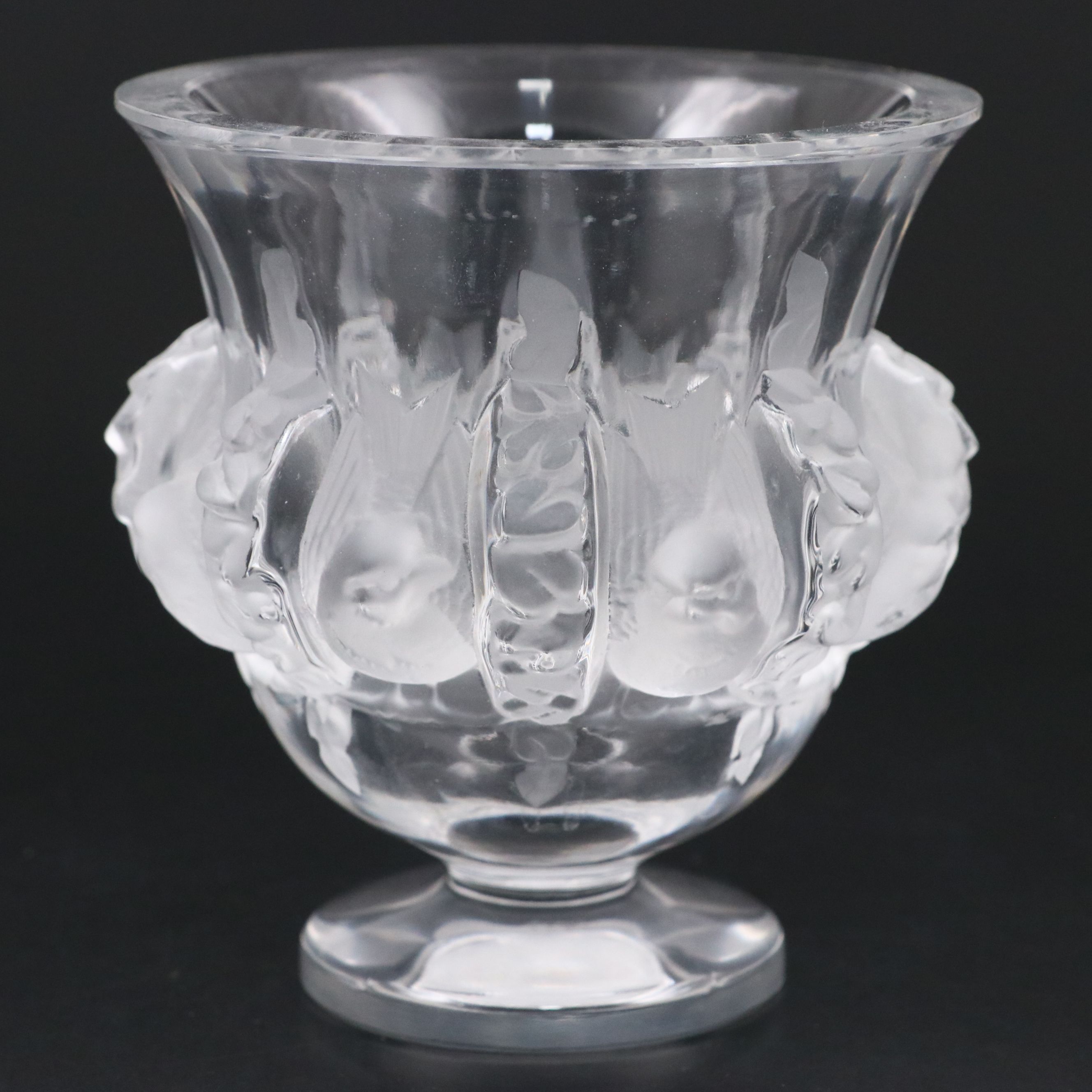 Lalique "Dampierre" Frosted and Clear Crystal Vase, 1945–1977