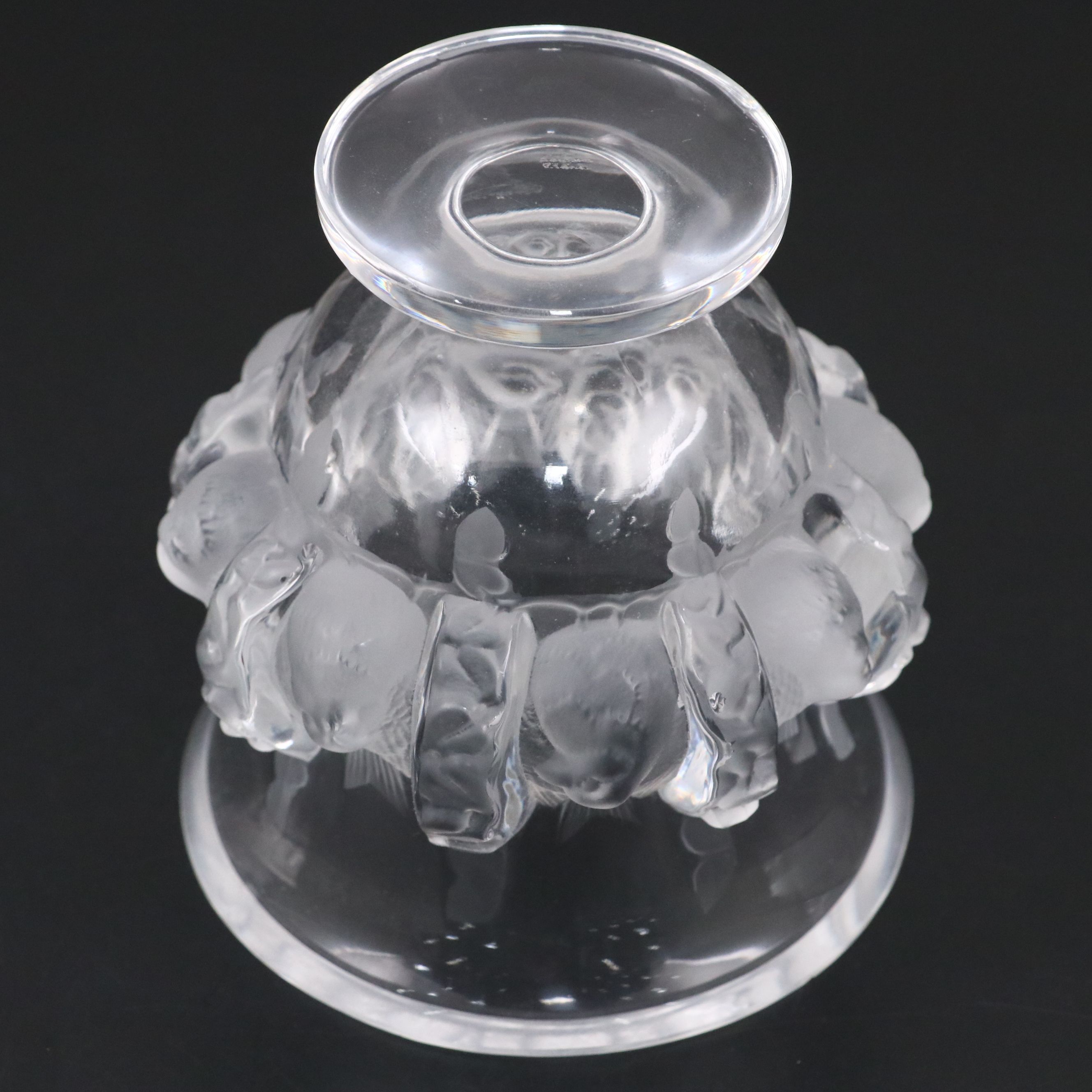 Lalique "Dampierre" Frosted and Clear Crystal Vase, 1945–1977