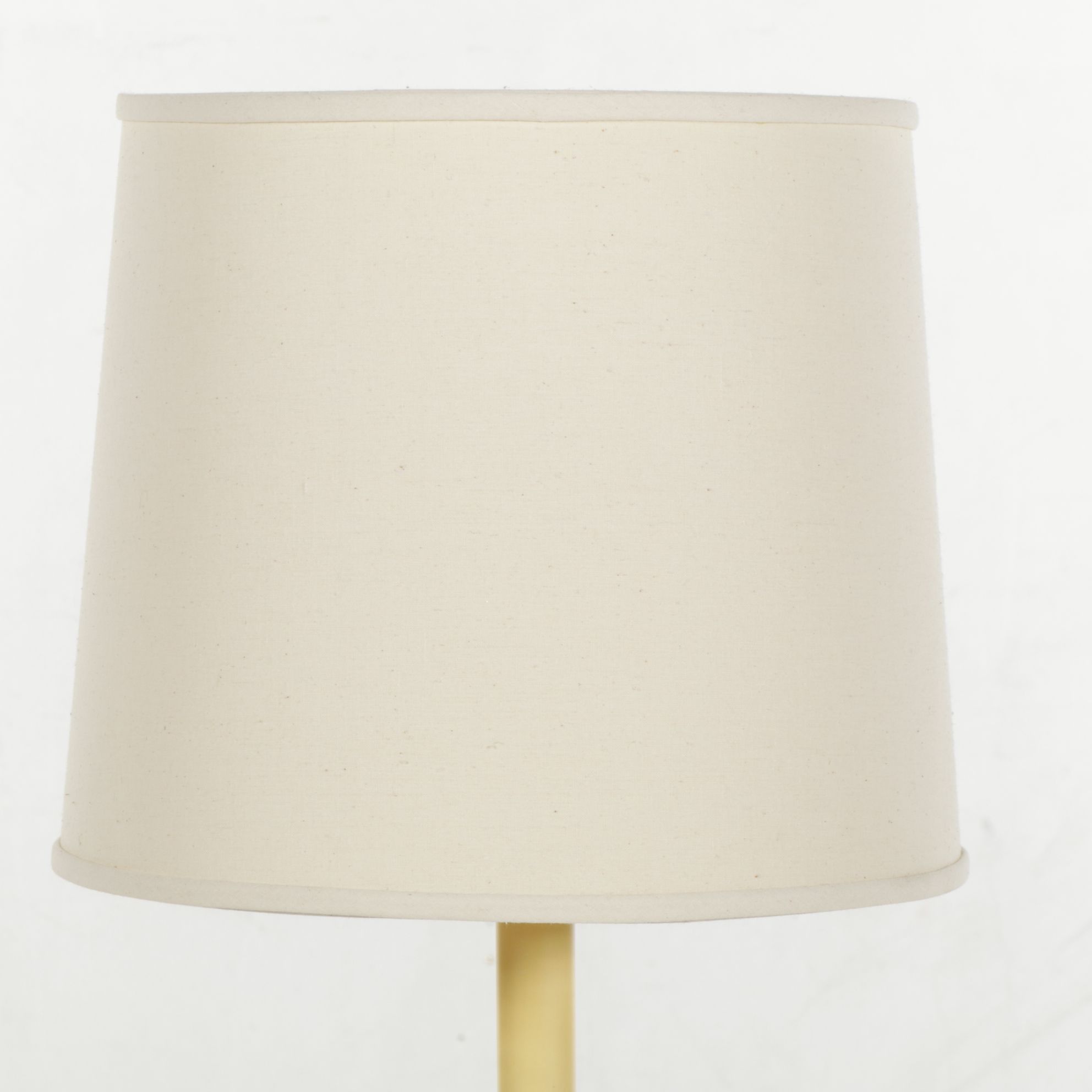 Brass Candlestick Floor Lamp with Integrated Glass Table Top