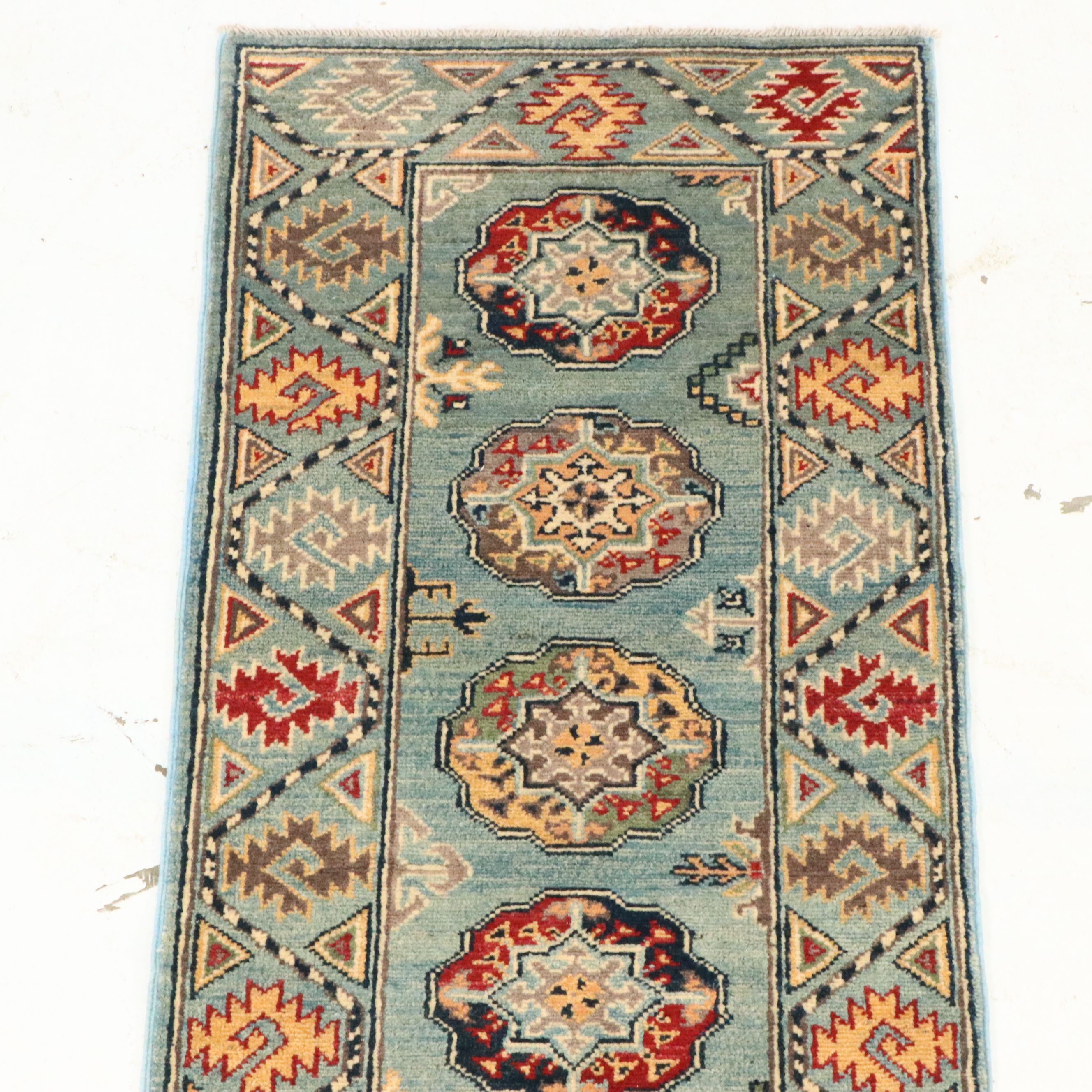 2'1 x 5'11 Hand-Knotted Afghan Kazak Carpet Runner