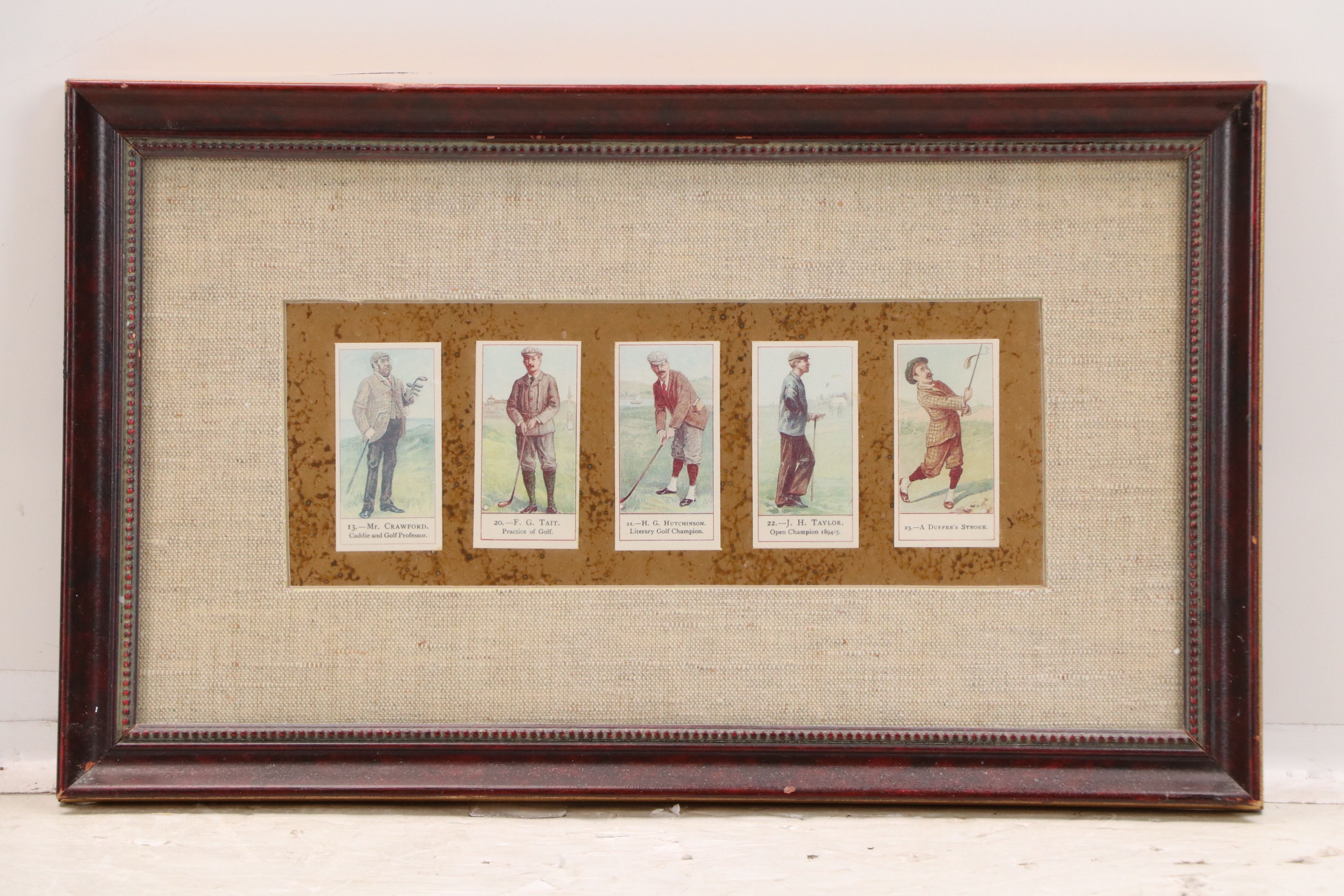 Golf-Themed Artwork Including Vintage Cigarette Cards