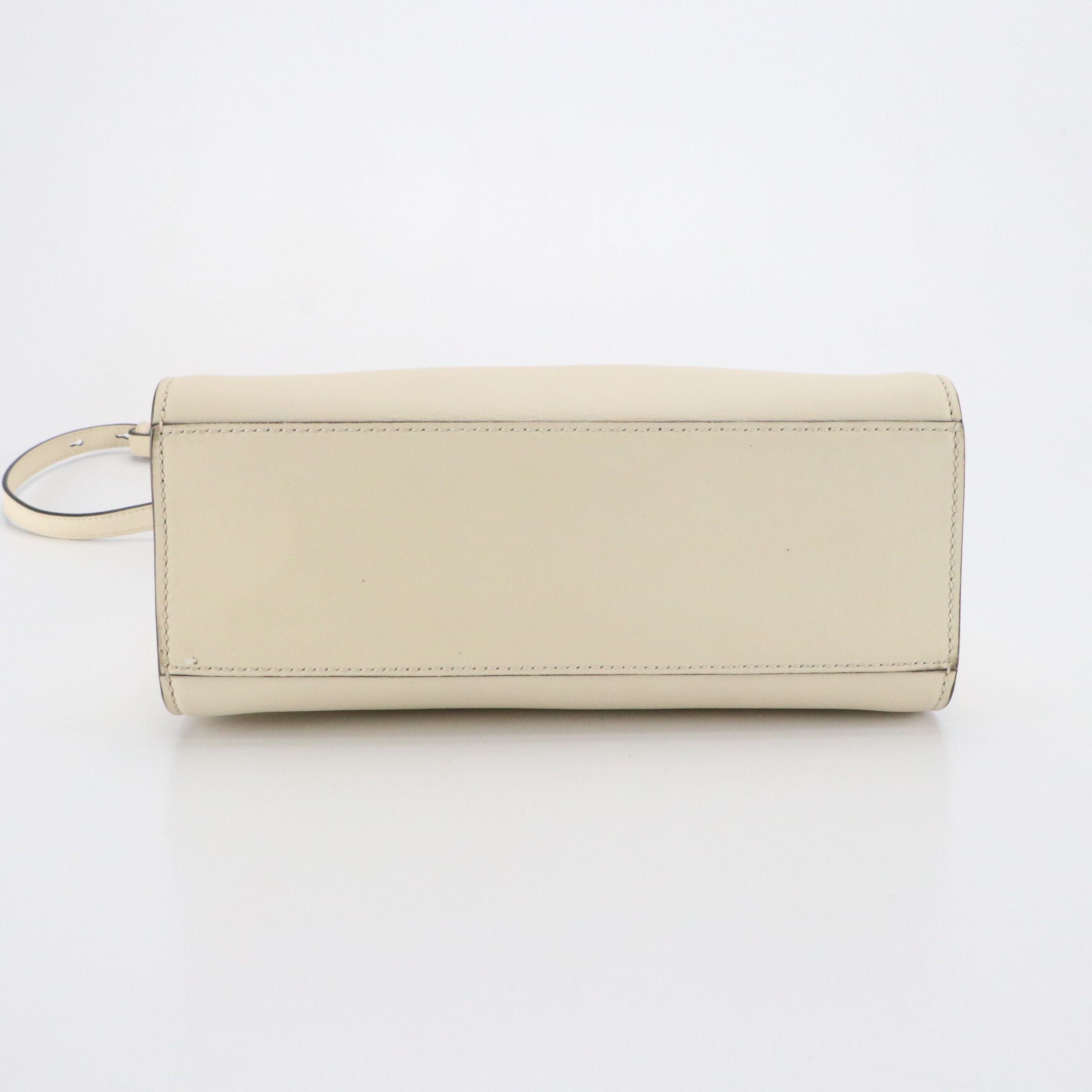 Gucci Ribbon Bow Small Two-Way Tote in White Leather