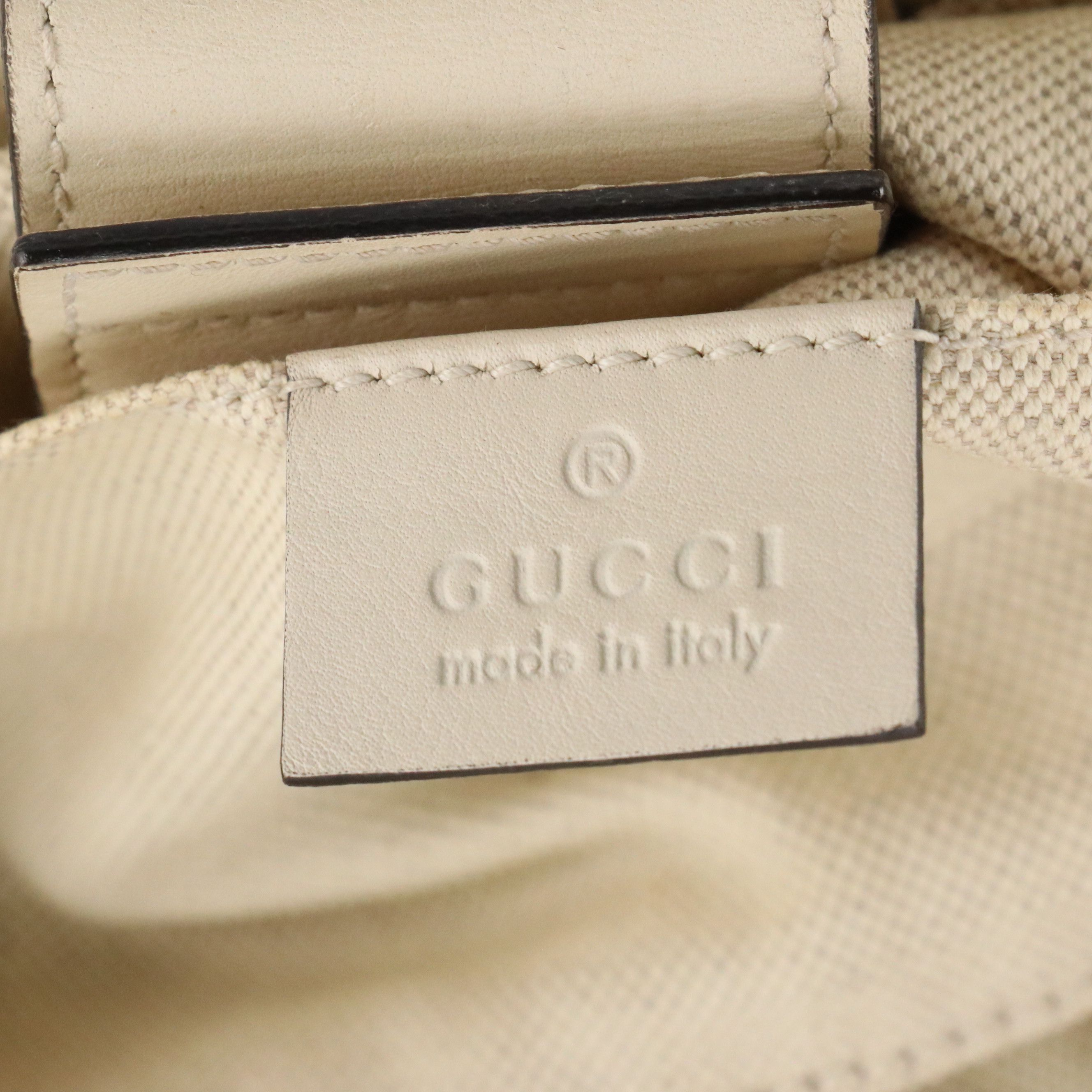 Gucci Ribbon Bow Small Two-Way Tote in White Leather