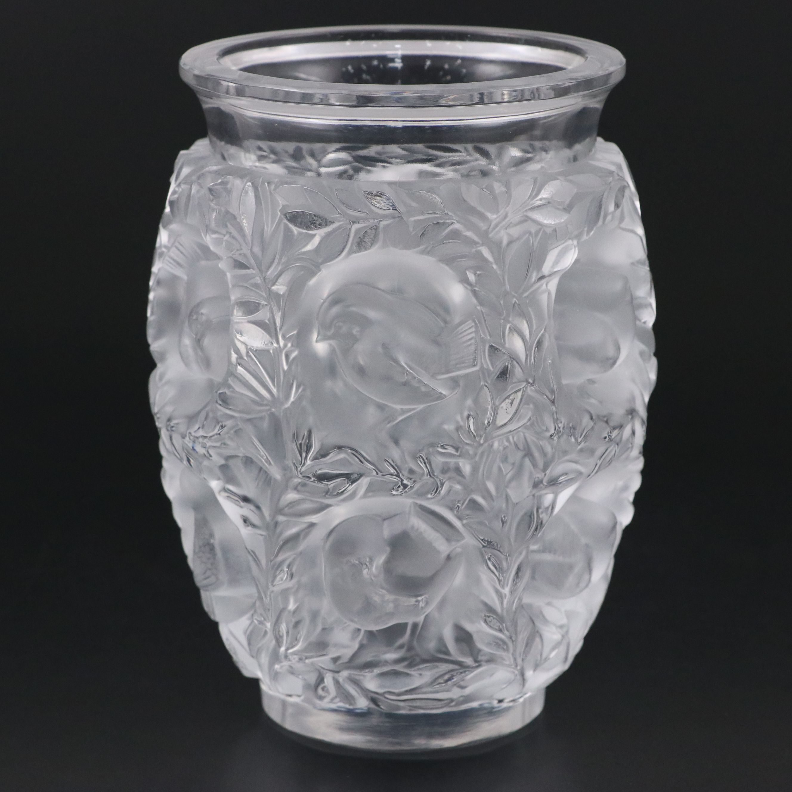Lalique "Bagatelle" Frosted and Clear Crystal Vase, 1945–1977