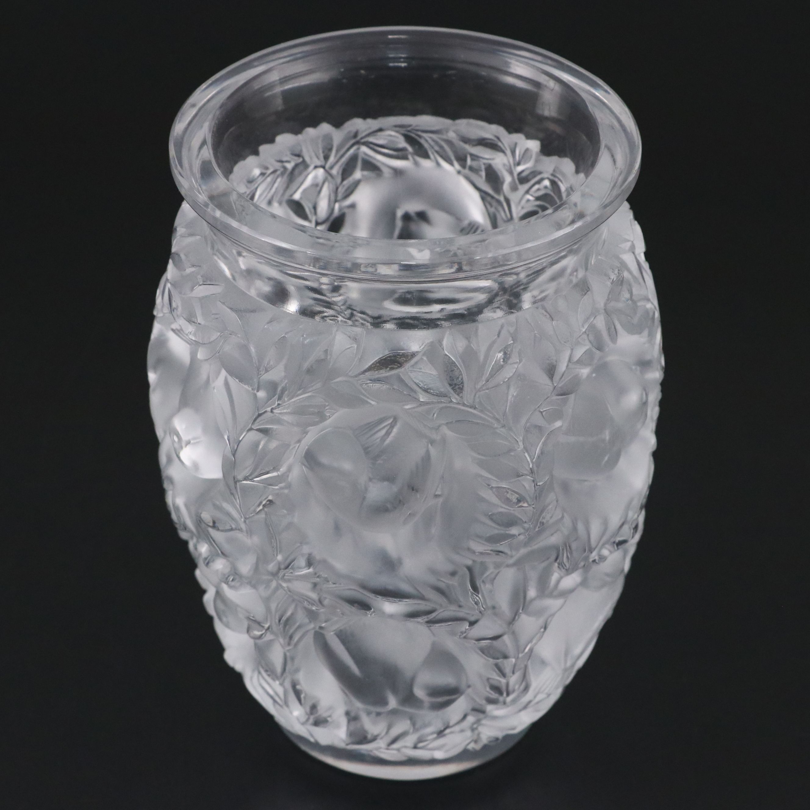 Lalique "Bagatelle" Frosted and Clear Crystal Vase, 1945–1977