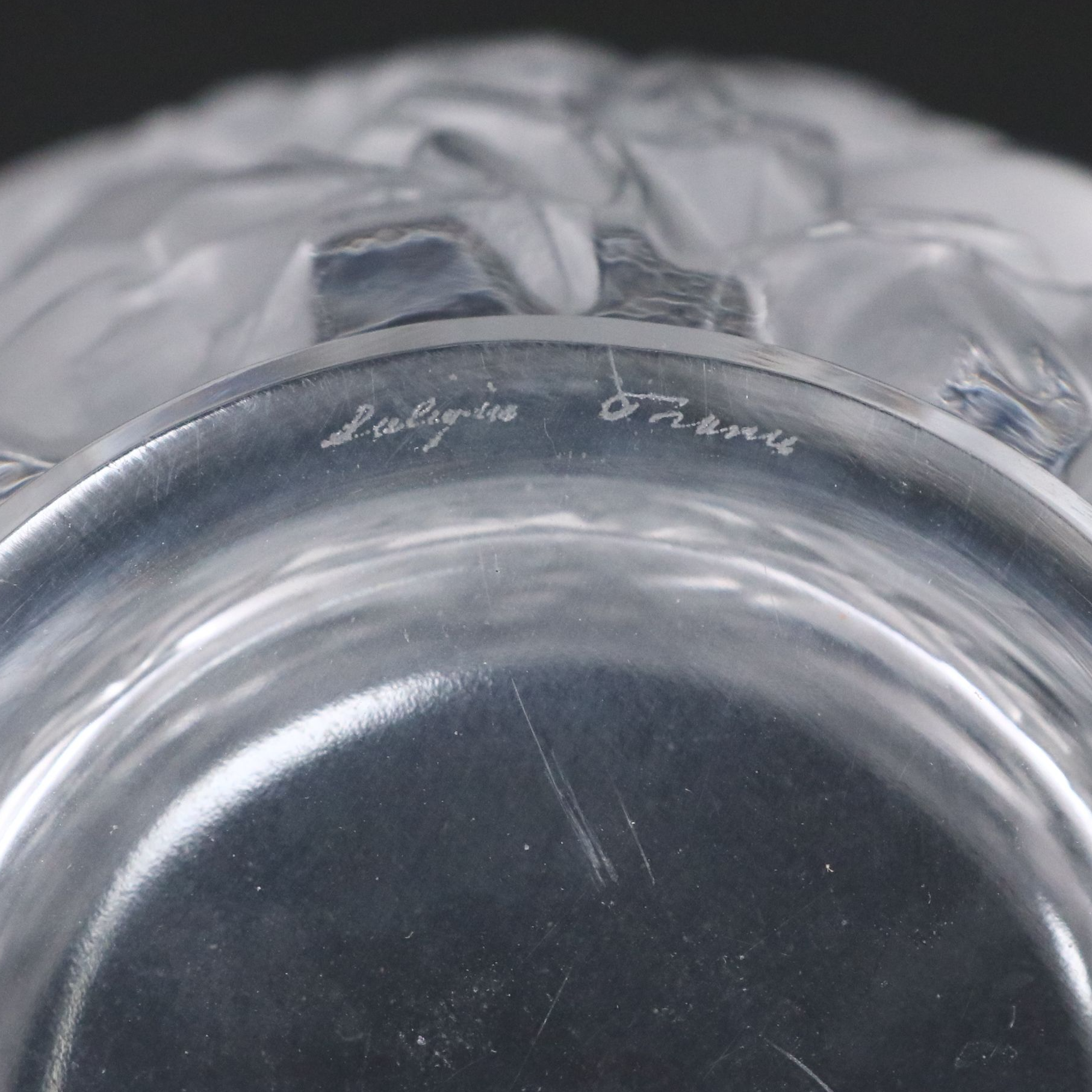 Lalique "Bagatelle" Frosted and Clear Crystal Vase, 1945–1977