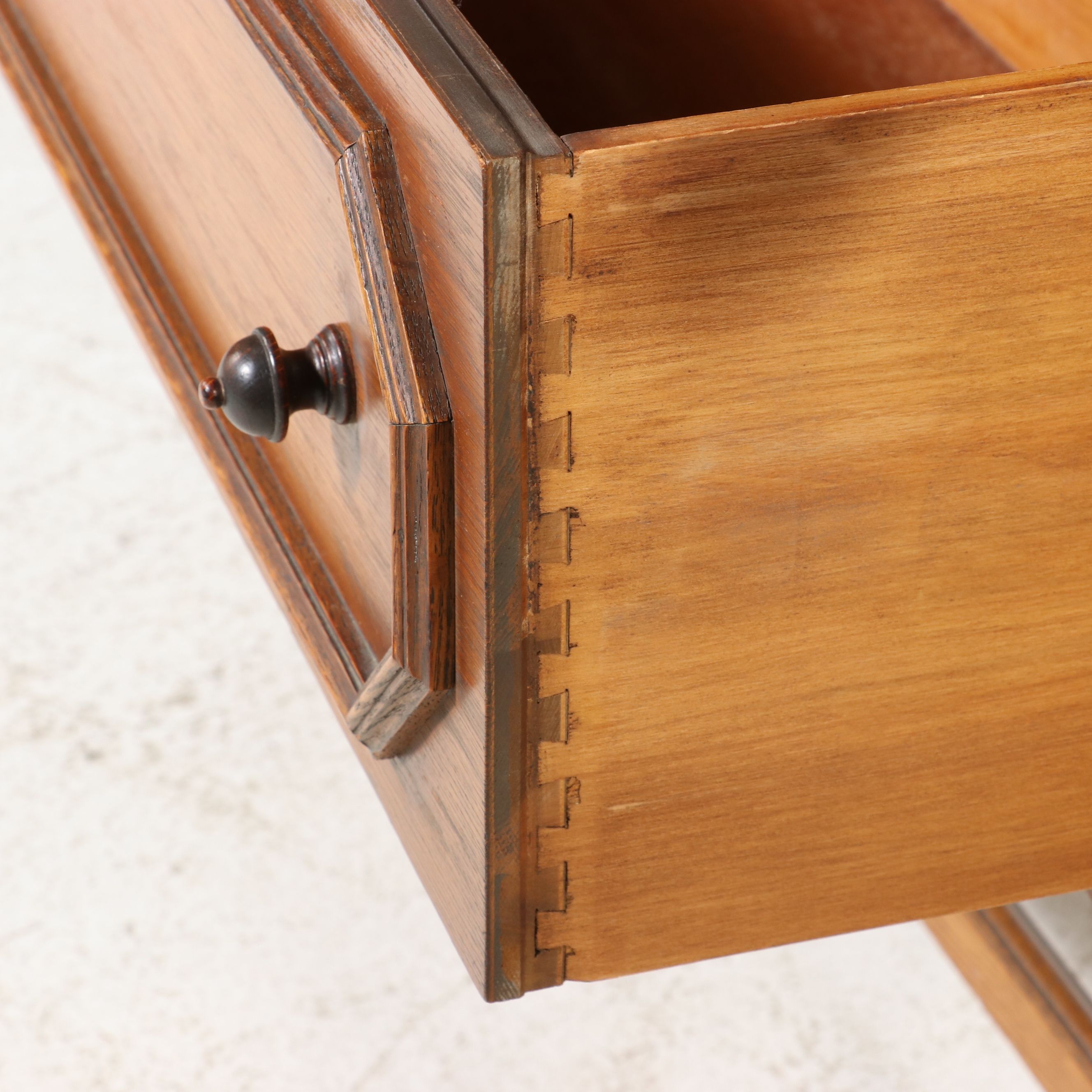 Jacobean Revival Style Oak China Cabinet, Early 20th Century
