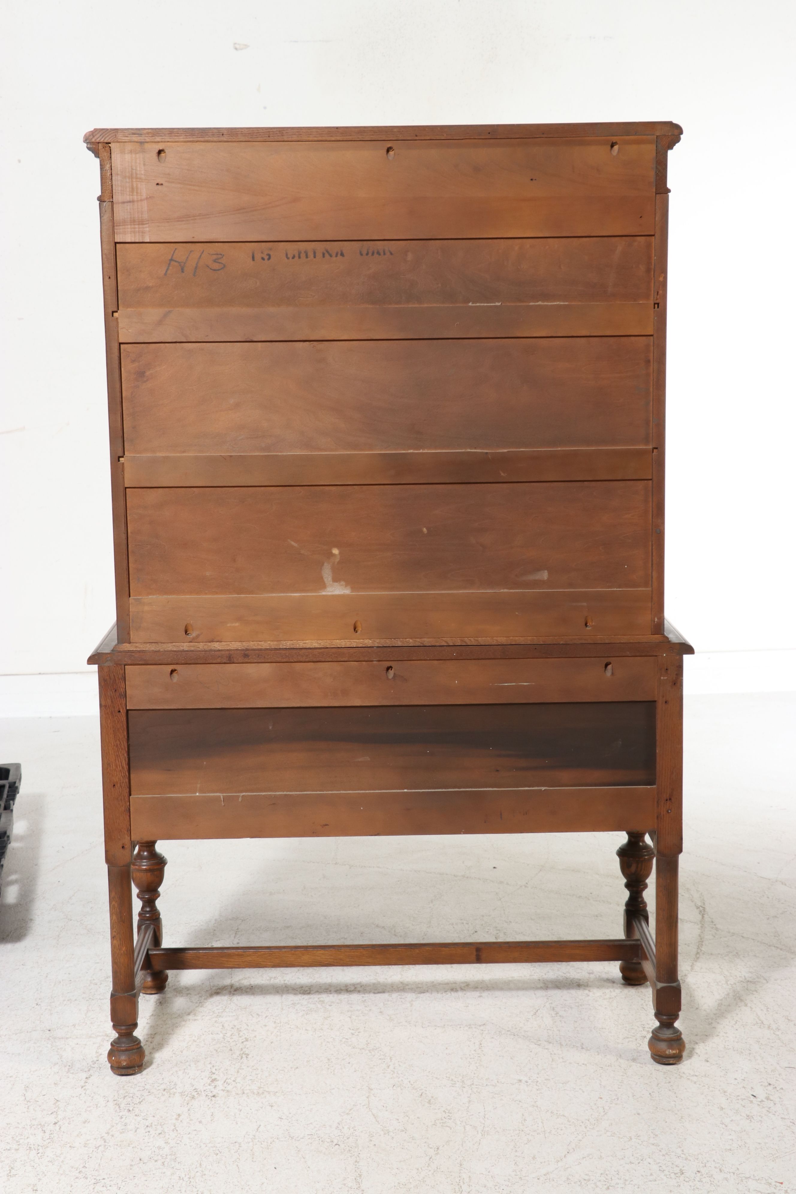 Jacobean Revival Style Oak China Cabinet, Early 20th Century