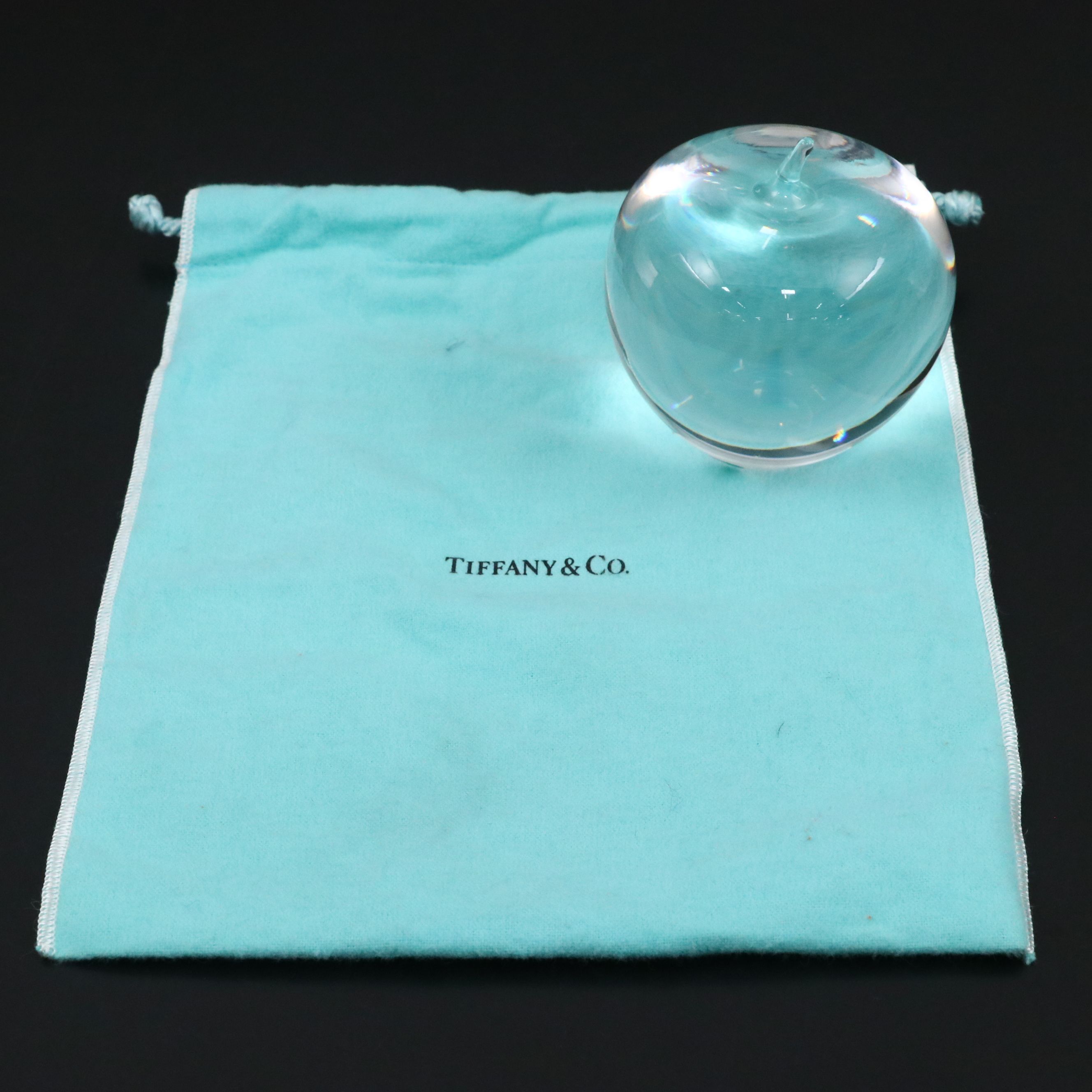 Tiffany Crystal Apple Paperweight