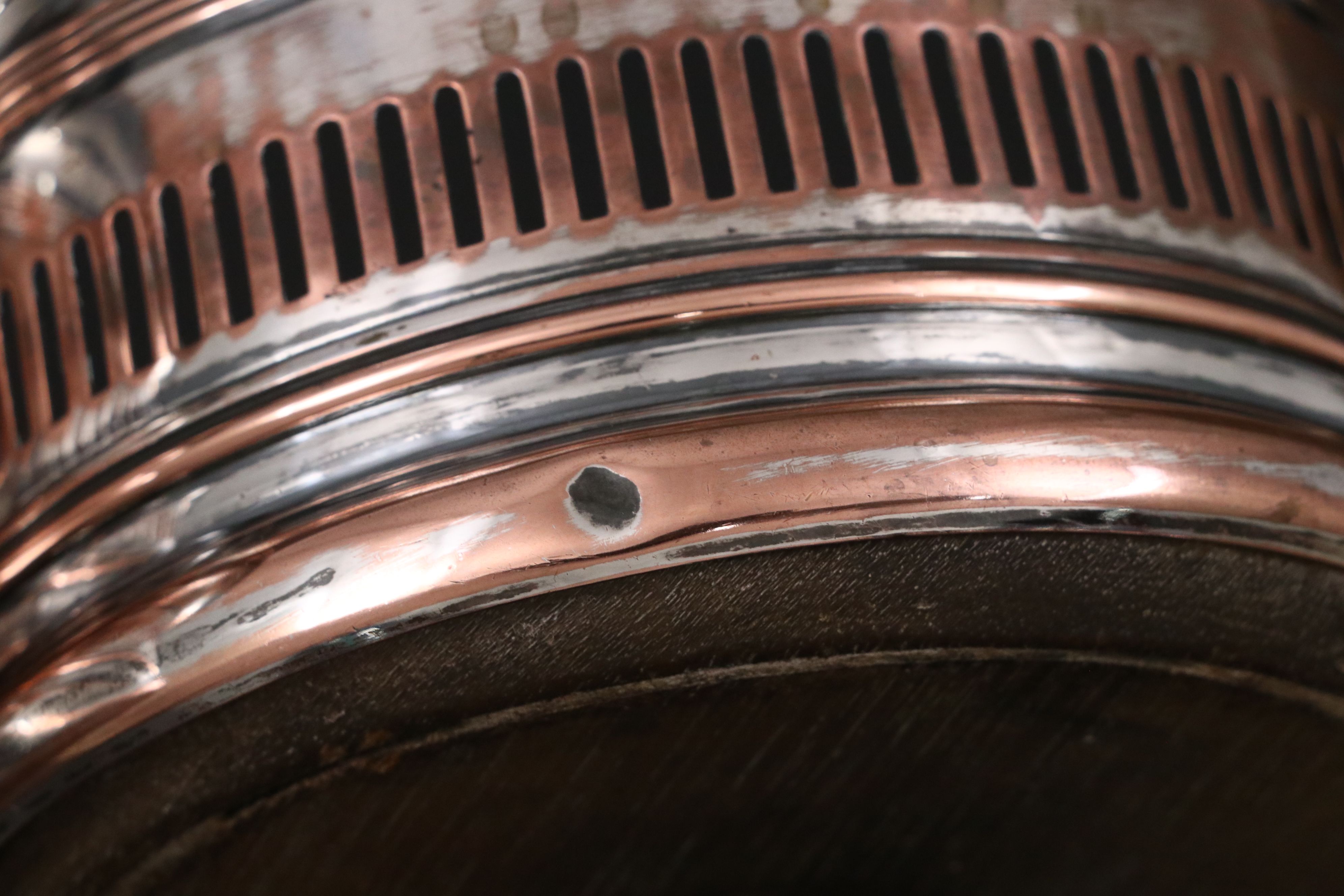 Antique English Silver Plated Wine Bottle Coasters, Early 20th Century