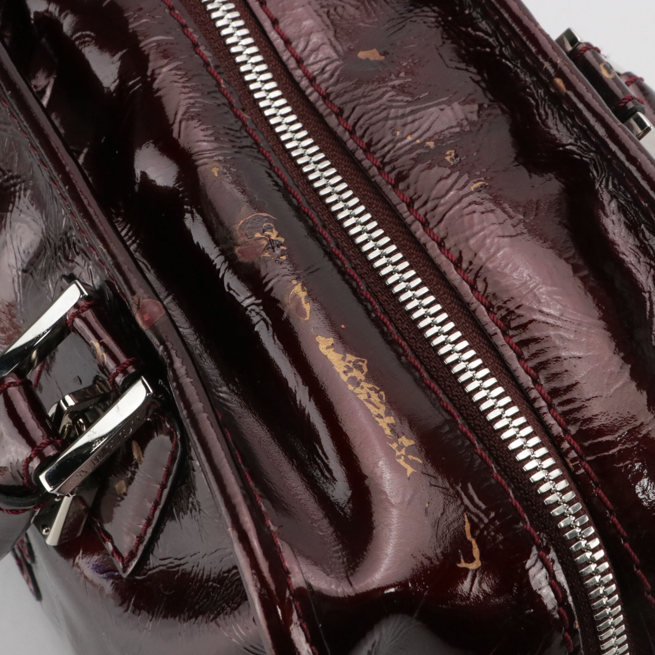 Loewe Amazona Handbag in Dark Burgundy Patent Leather