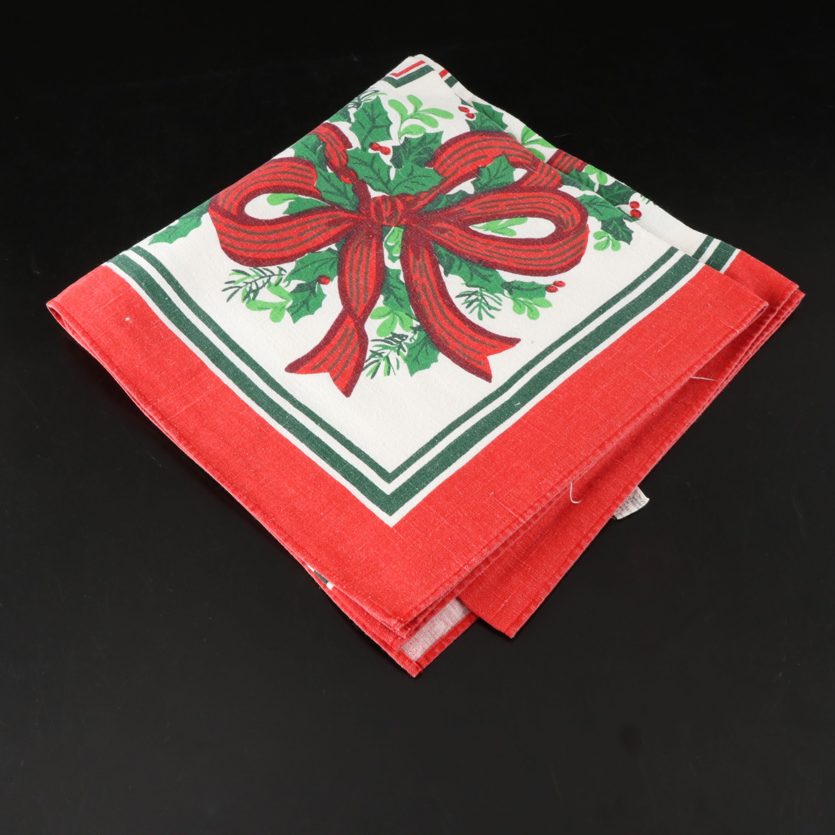 Father Christmas Ruffle Trim Placements with Poinsettia Tablecloth and More