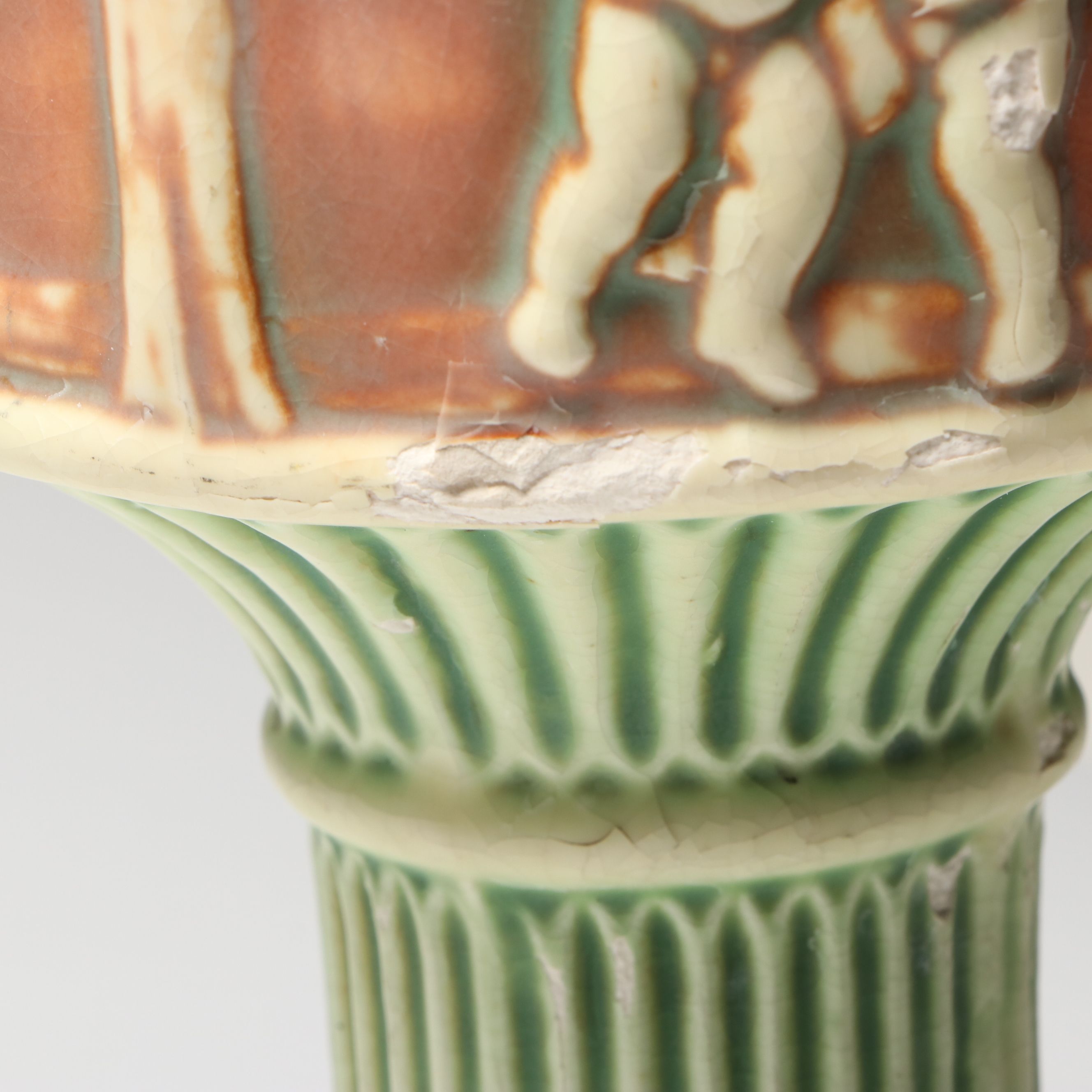 Roseville Pottery "Donatello" Ceramic Cherub Vases and Bowls, Early 20th Century