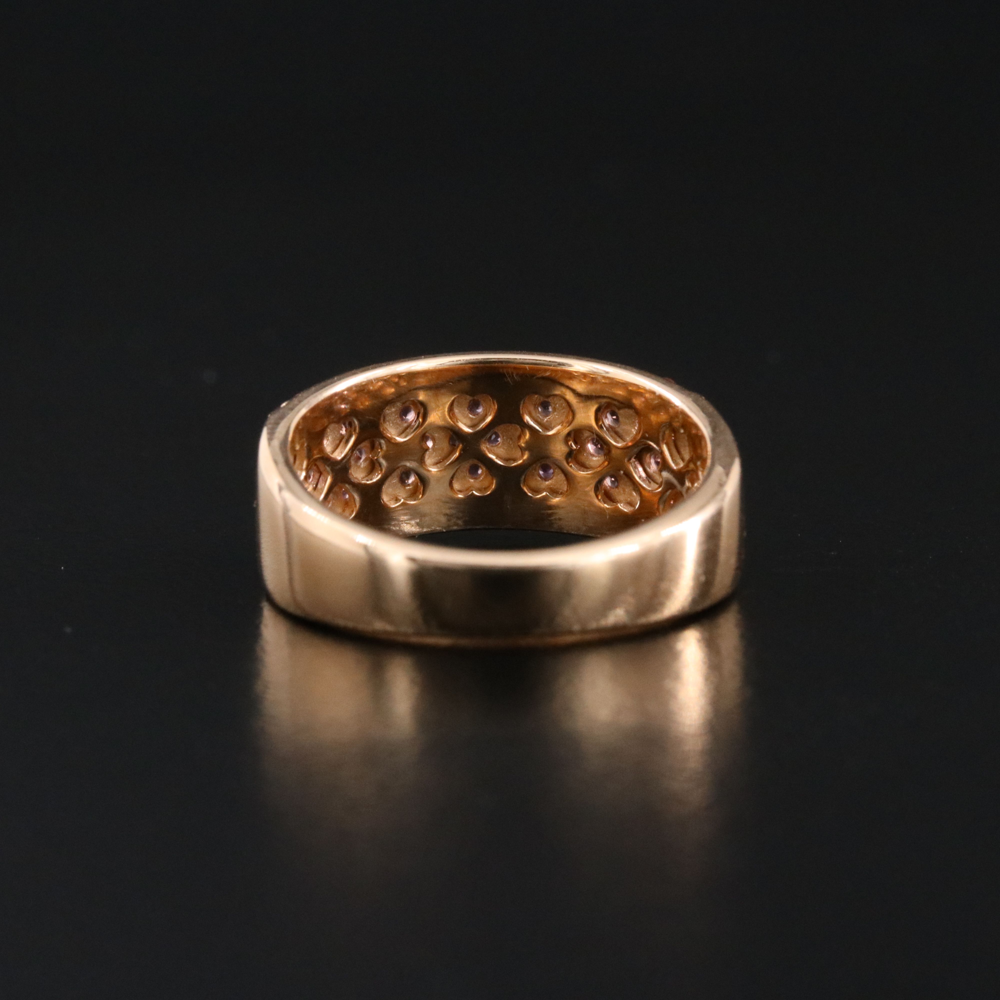 14K Rose Gold Pink Tourmaline Pavé Ring