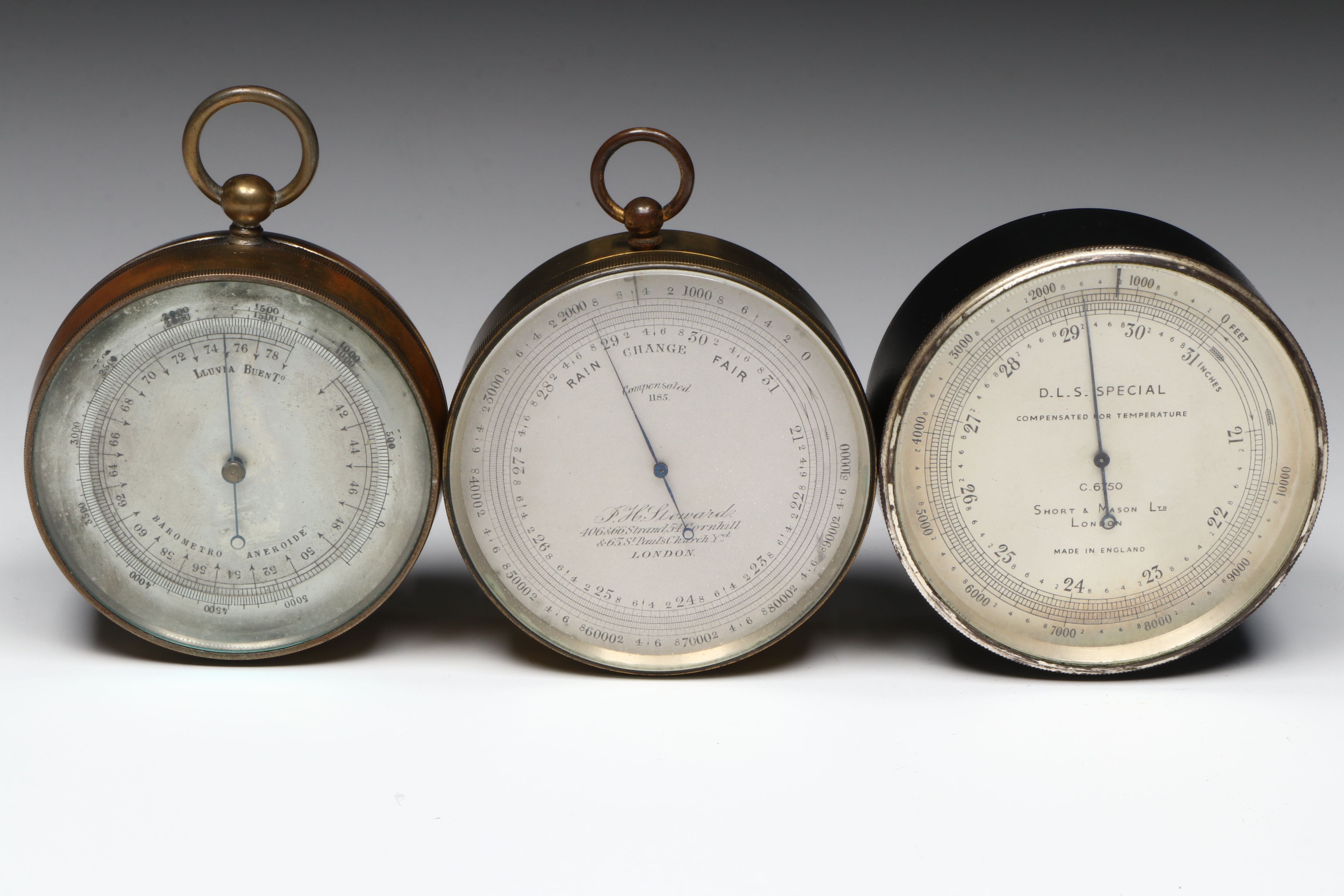 Antique Short & Mason, P. H. Steward w/ Other Barometer, Late 19th/Early 20th C.