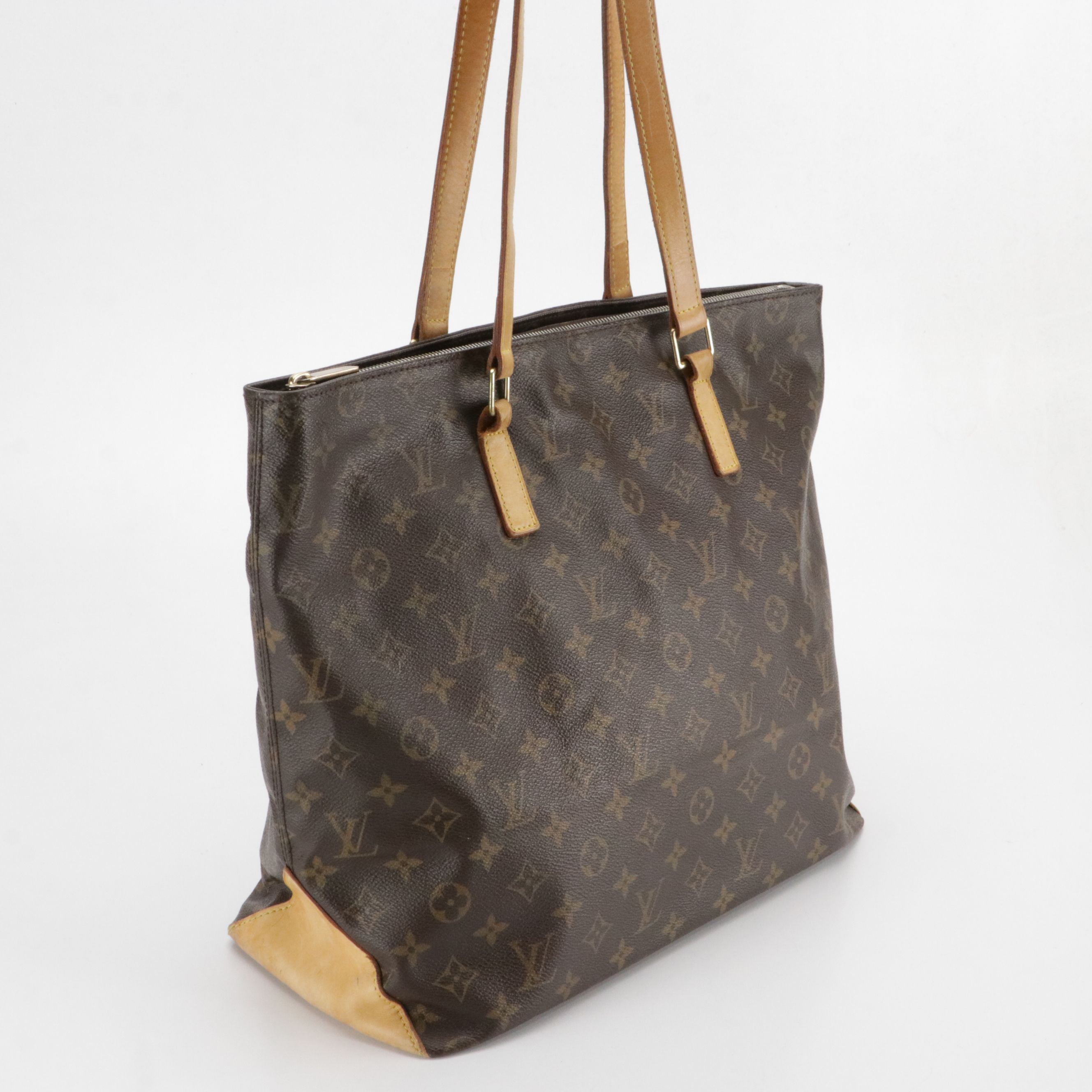 Louis Vuitton Cabas Mezzo Tote Bag in Monogram Canvas and Vachetta Leather