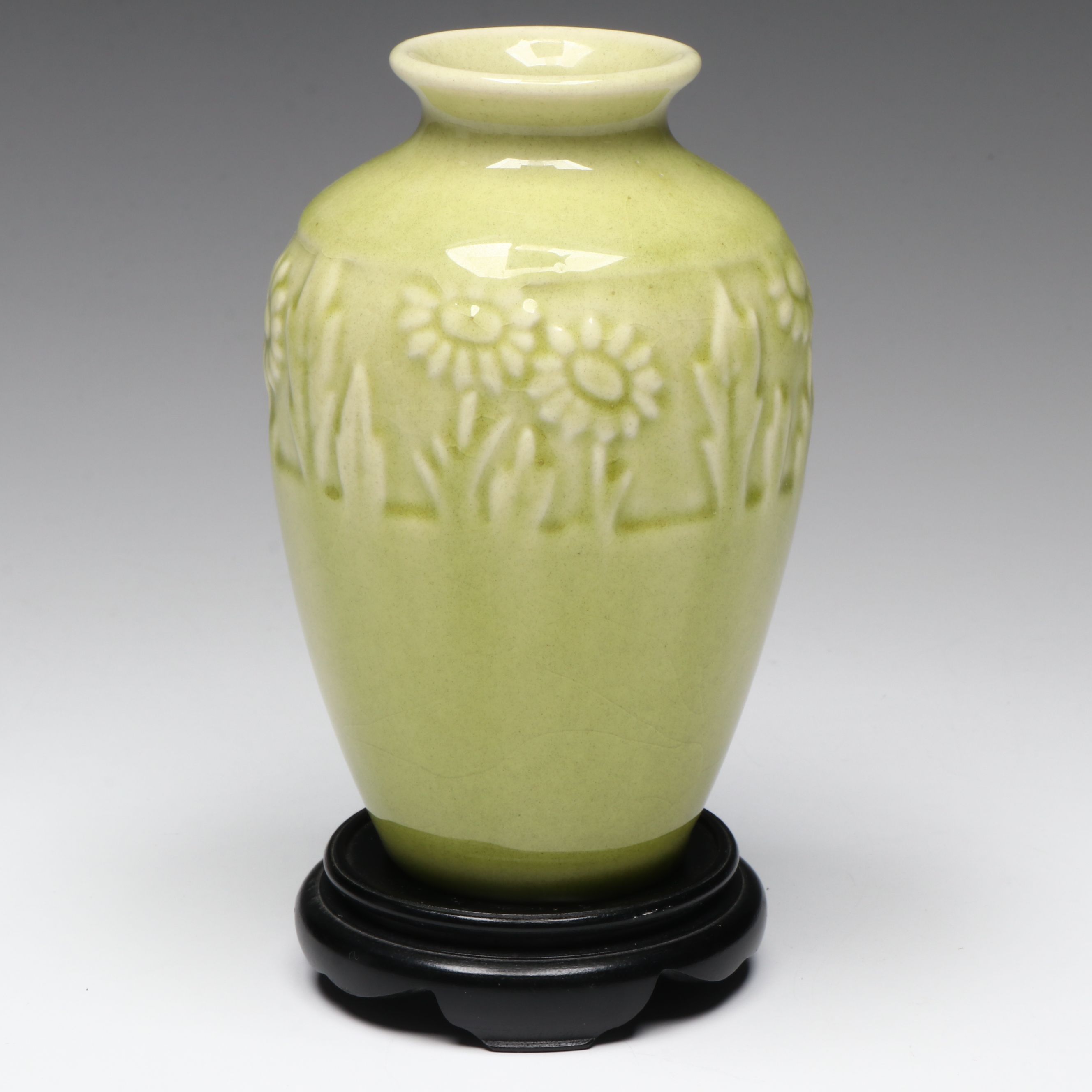 Rookwood Pottery Chartreuse Glaze Ceramic Vase, 1948