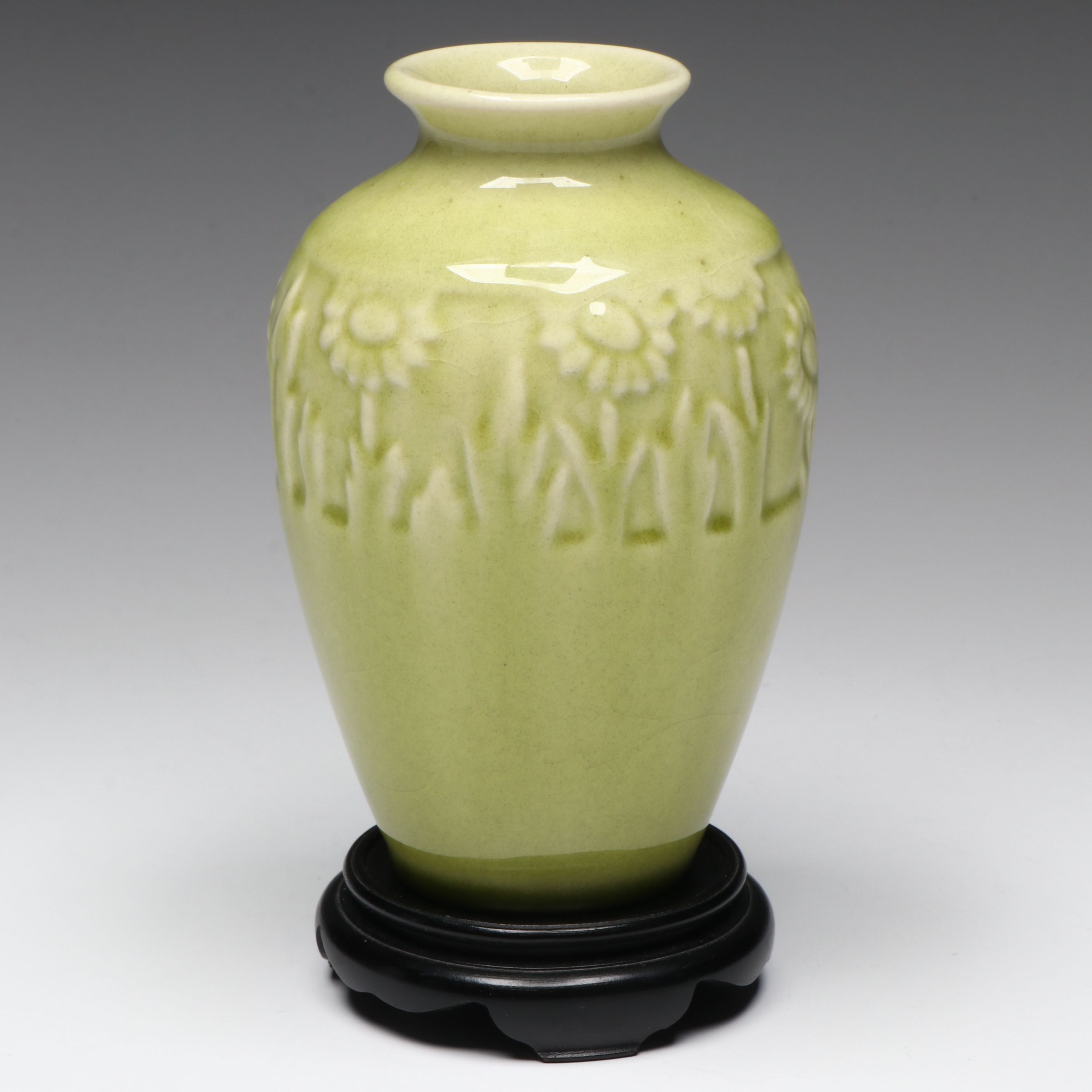 Rookwood Pottery Chartreuse Glaze Ceramic Vase, 1948