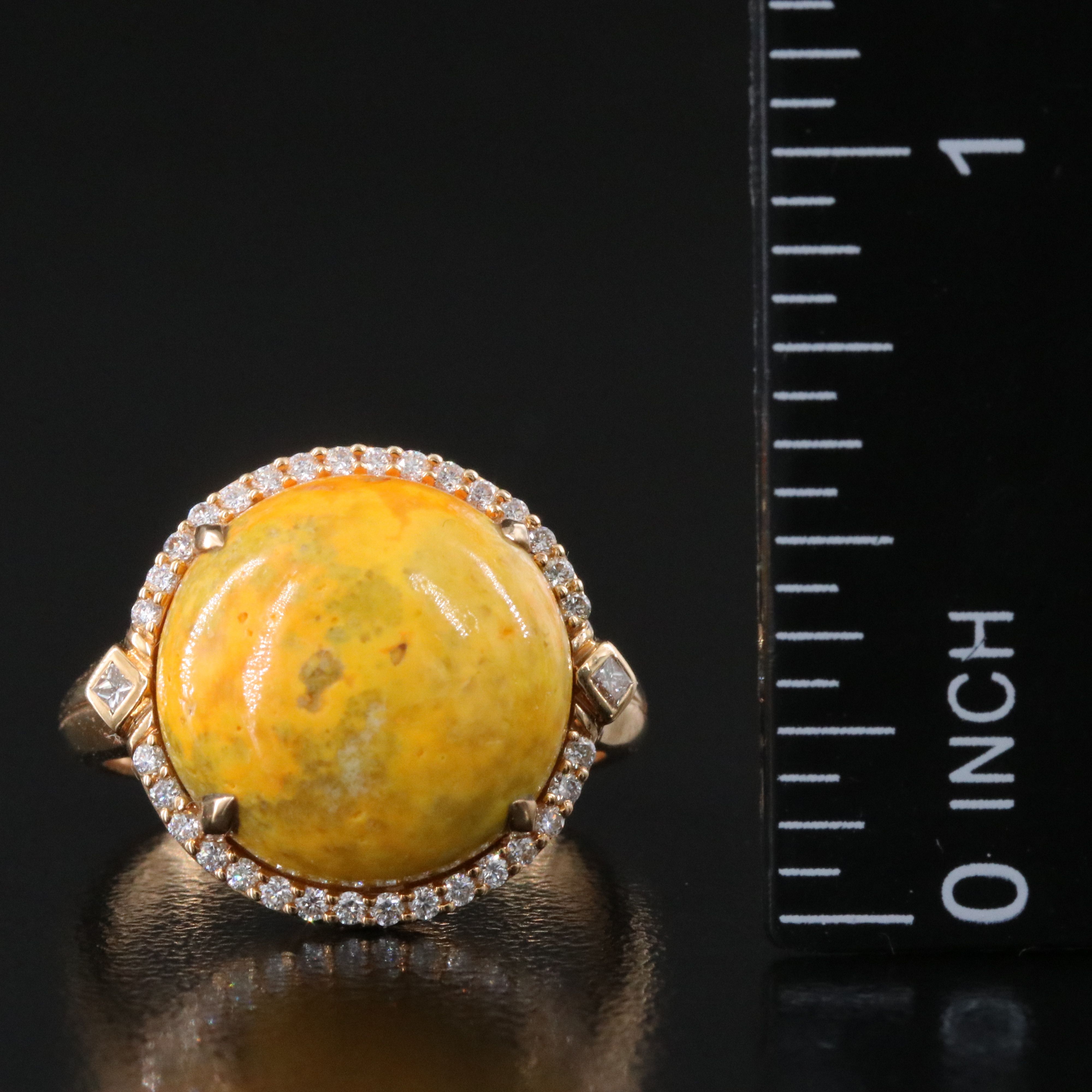 Chromia 18K Jasper and Diamond Halo Ring
