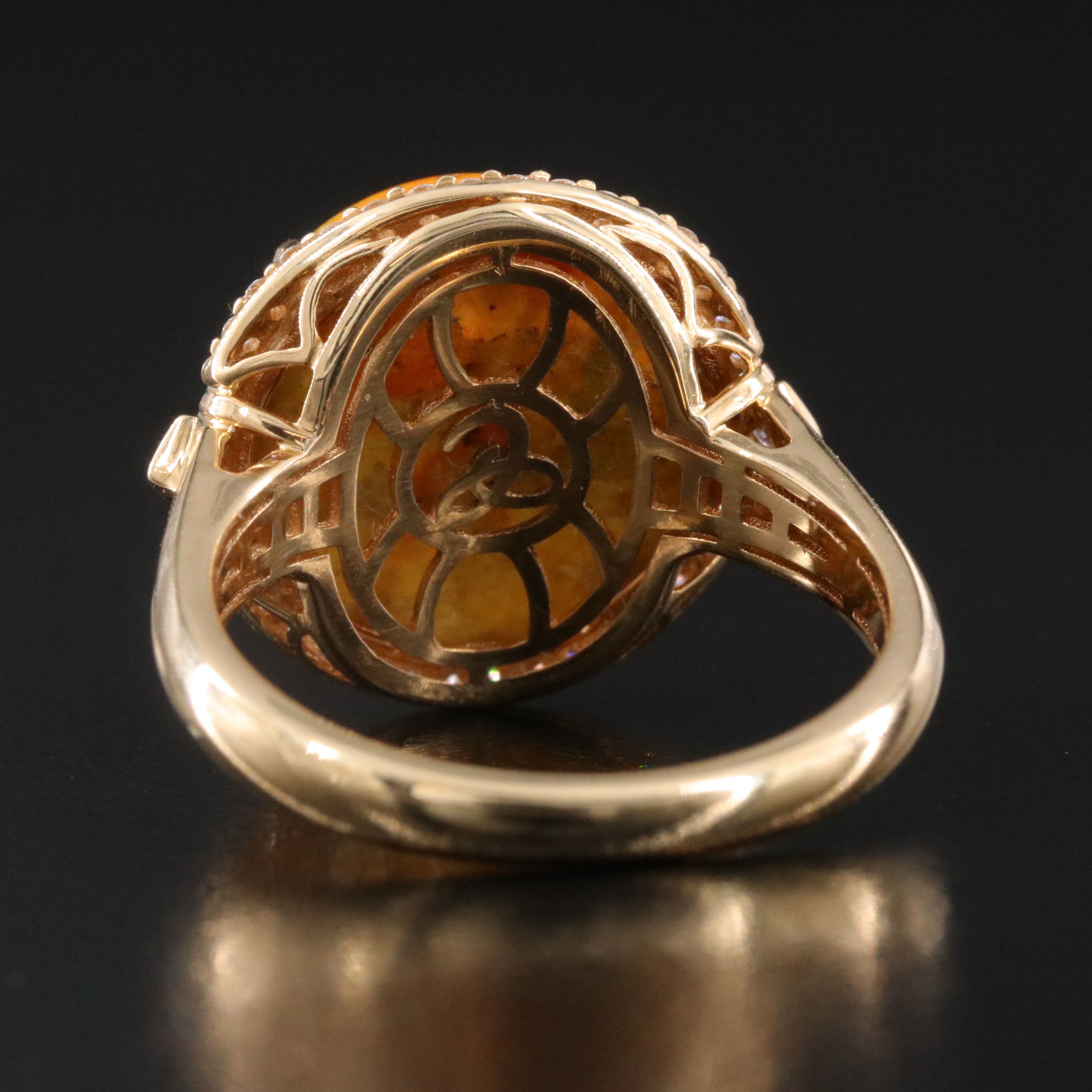 Chromia 18K Jasper and Diamond Halo Ring