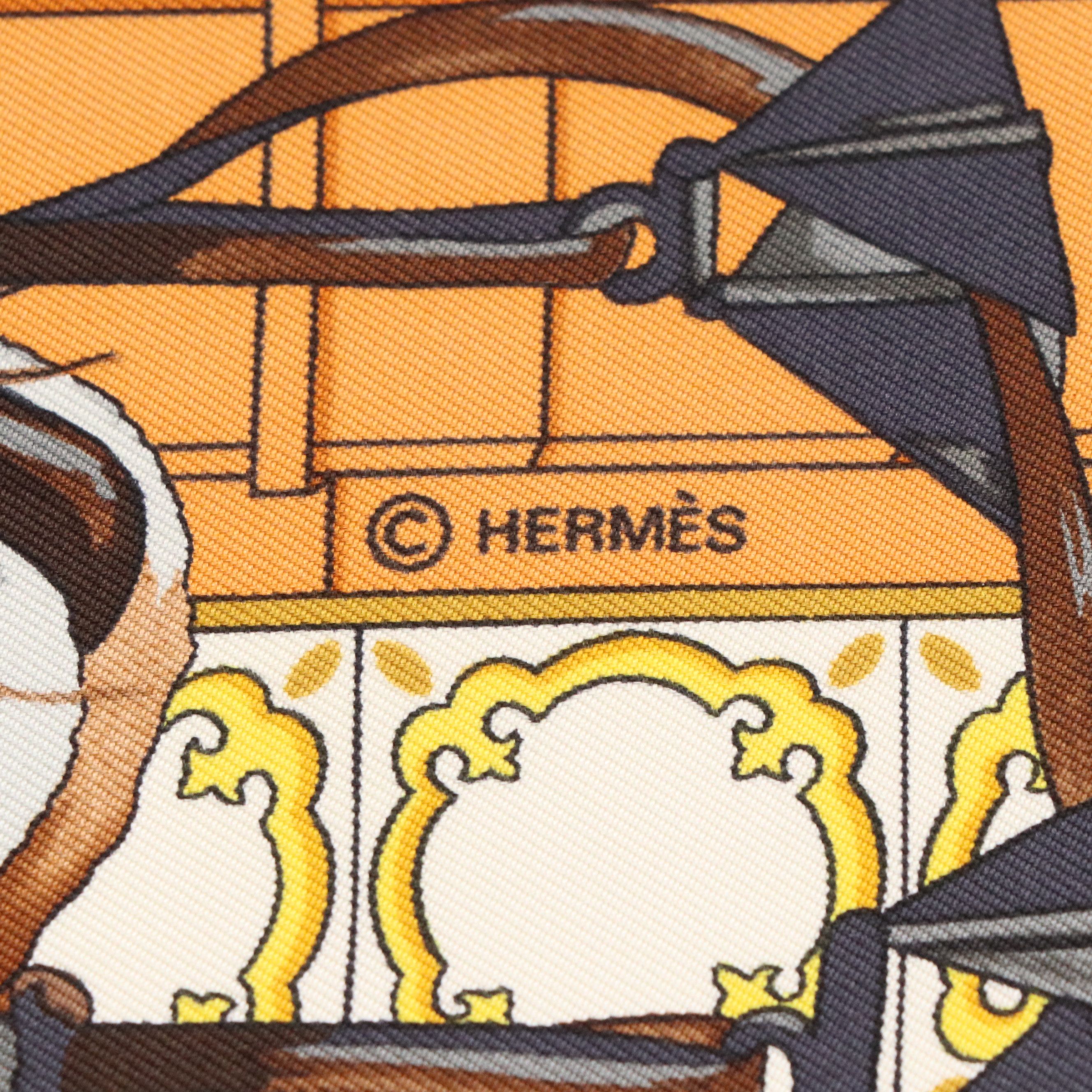 Hermès "Real Escuela Andaluza" Scarf 90 in Silk Twill with Box