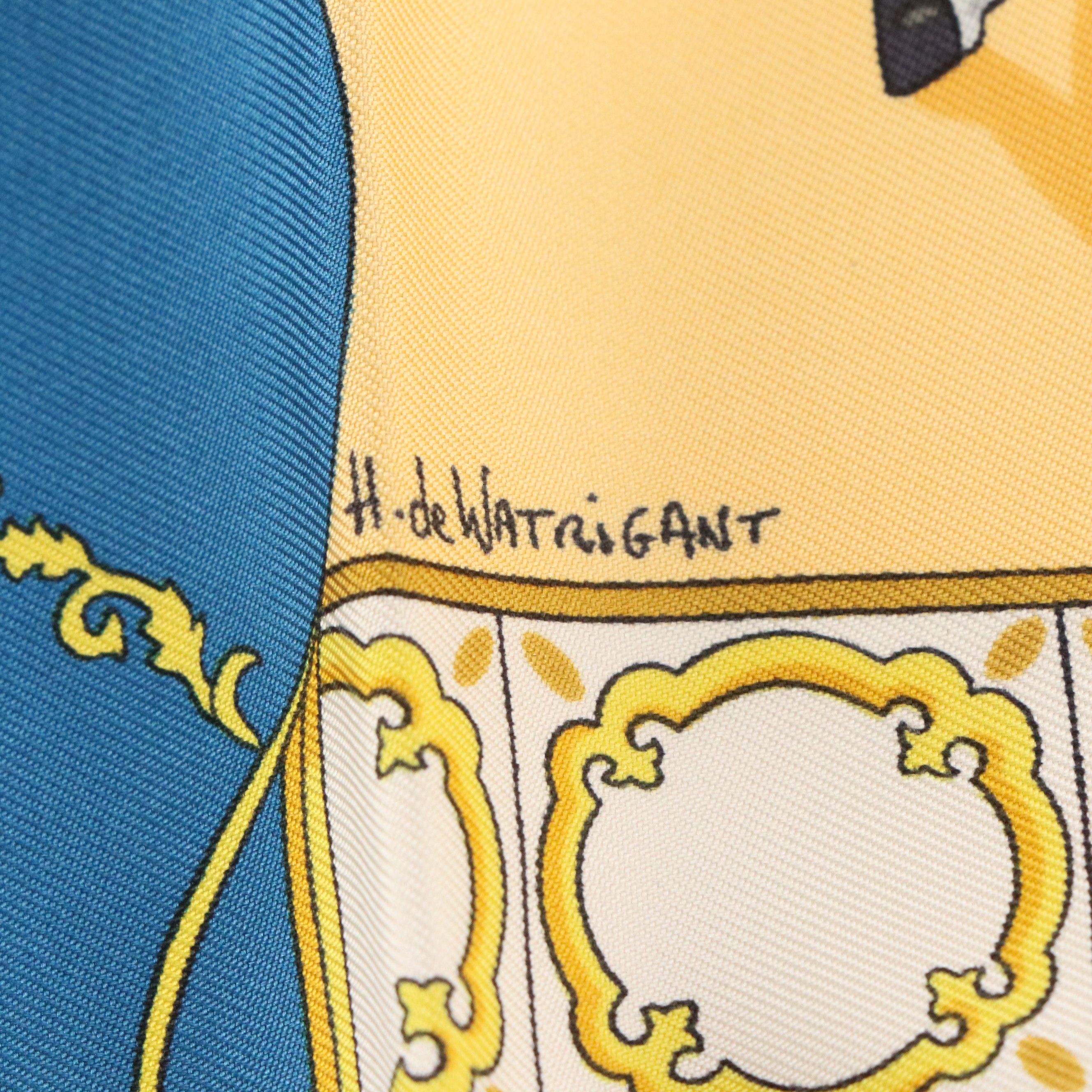 Hermès "Real Escuela Andaluza" Scarf 90 in Silk Twill with Box