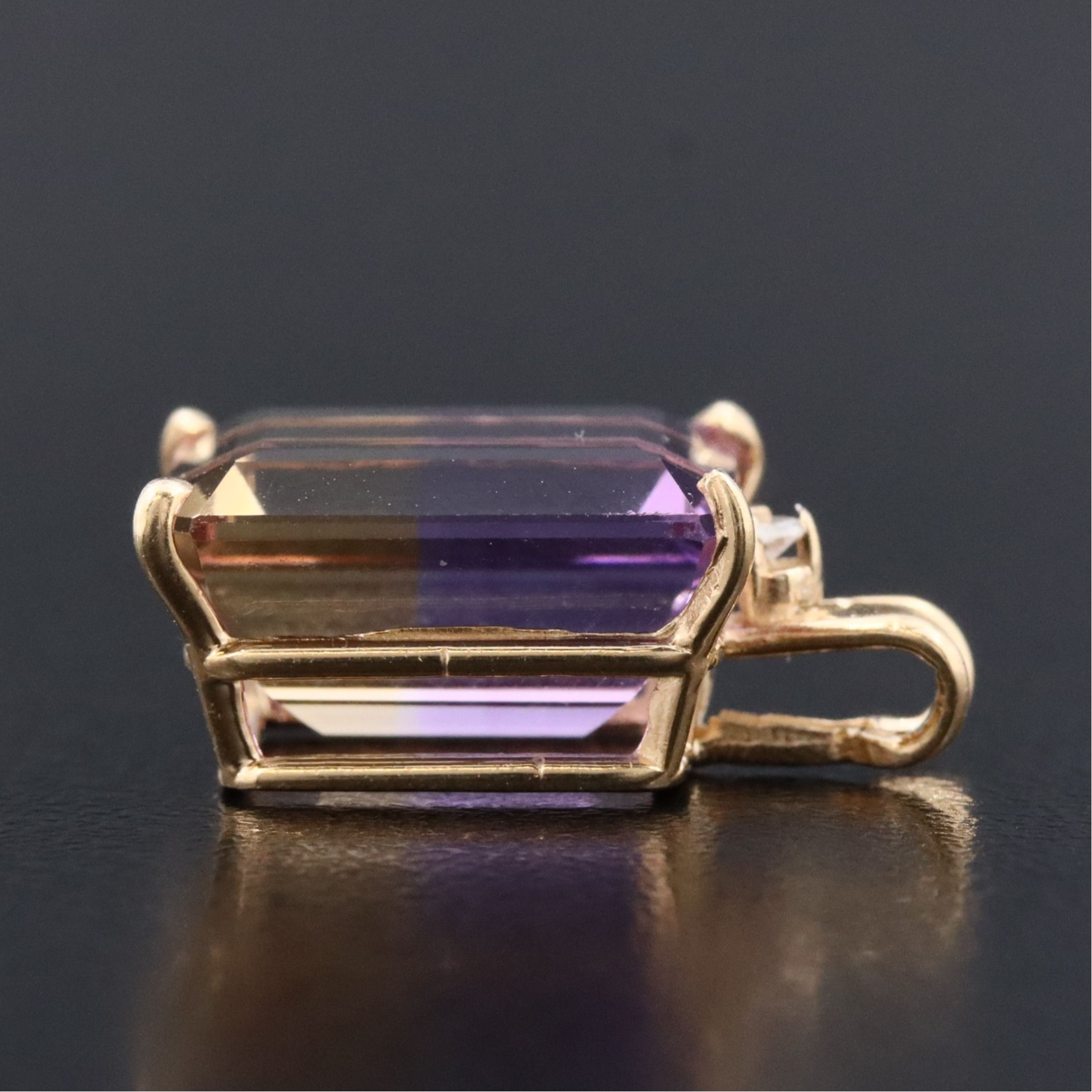 14K Ametrine and Diamond Accented Pendant