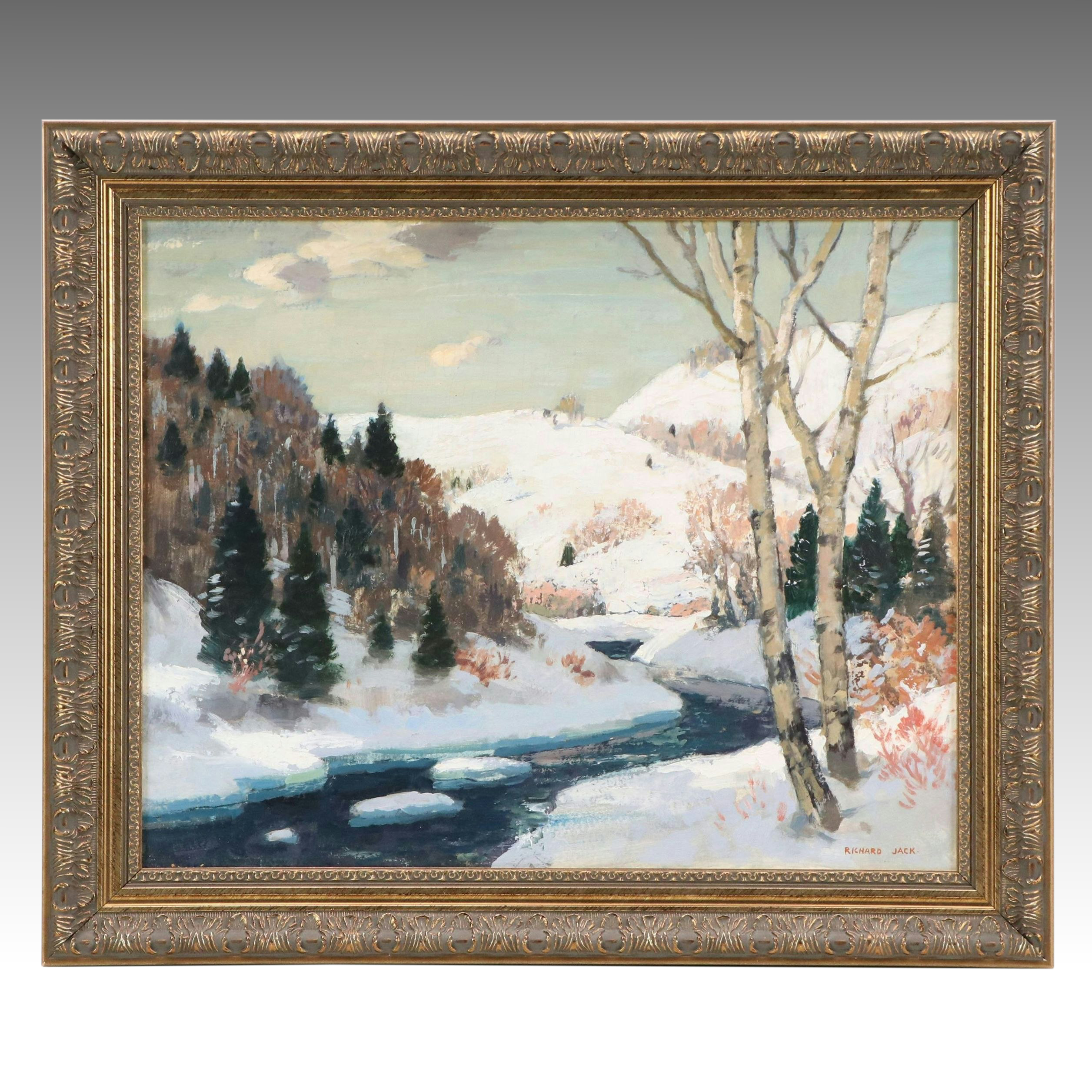 Richard Jack Oil Painting "Winter in the Laurentians, Quebec"