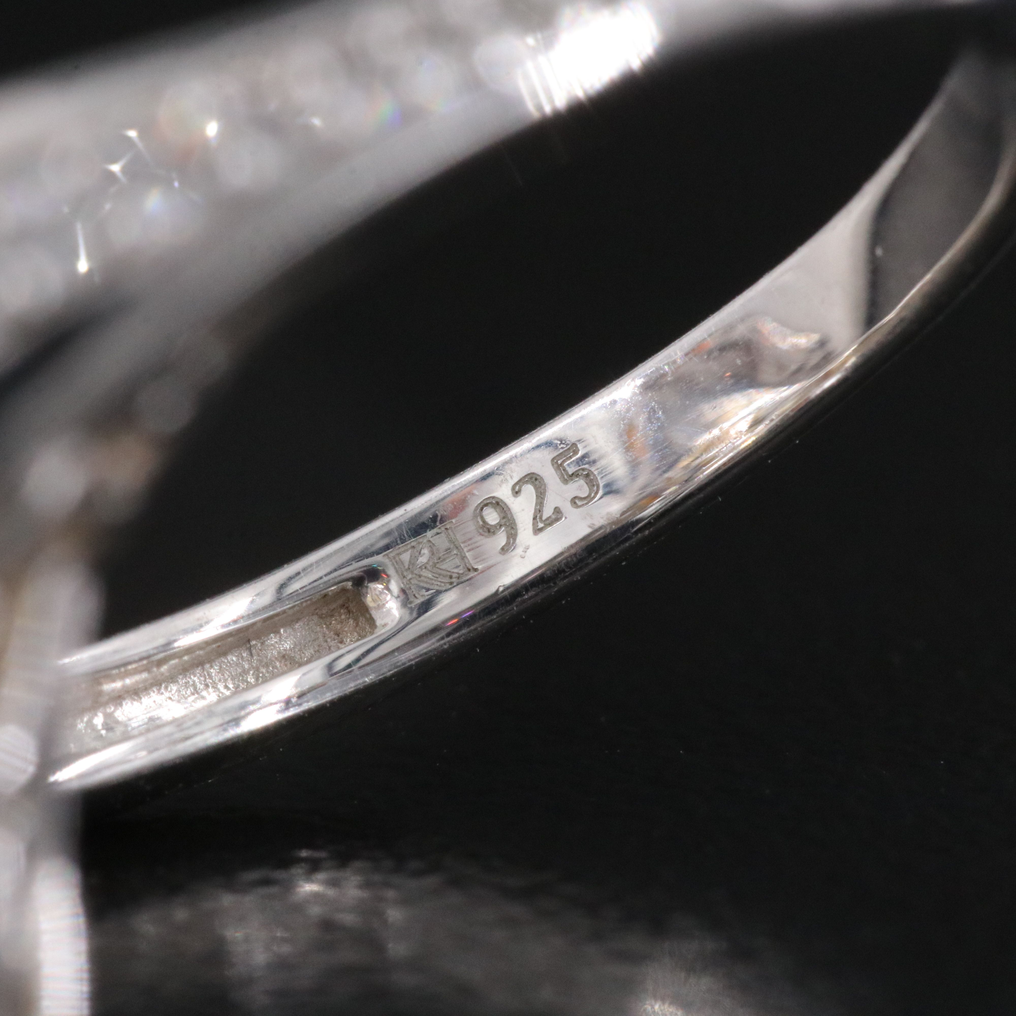 Sterling Citrine and White Zircon Teardrop Ring