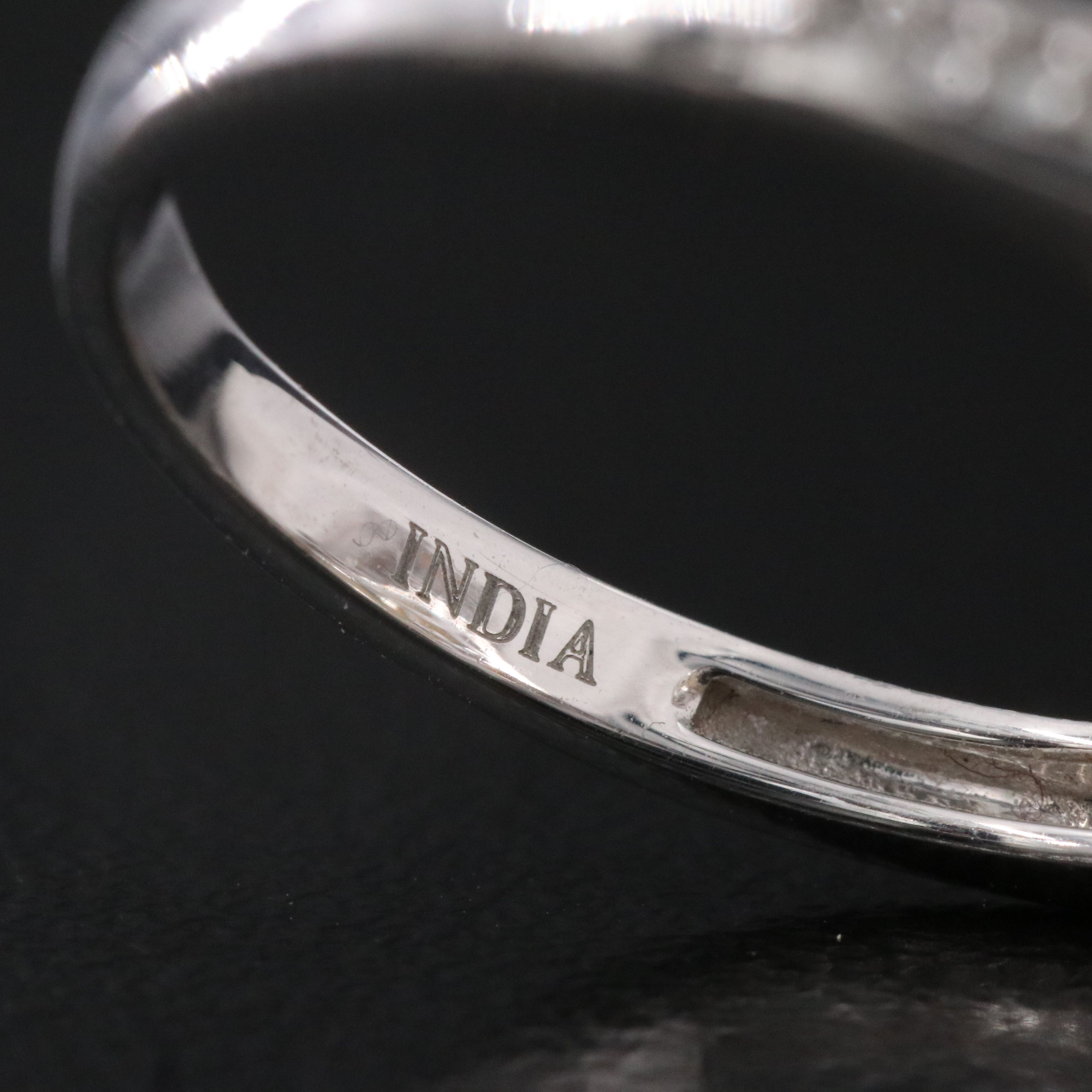 Sterling Citrine and White Zircon Teardrop Ring