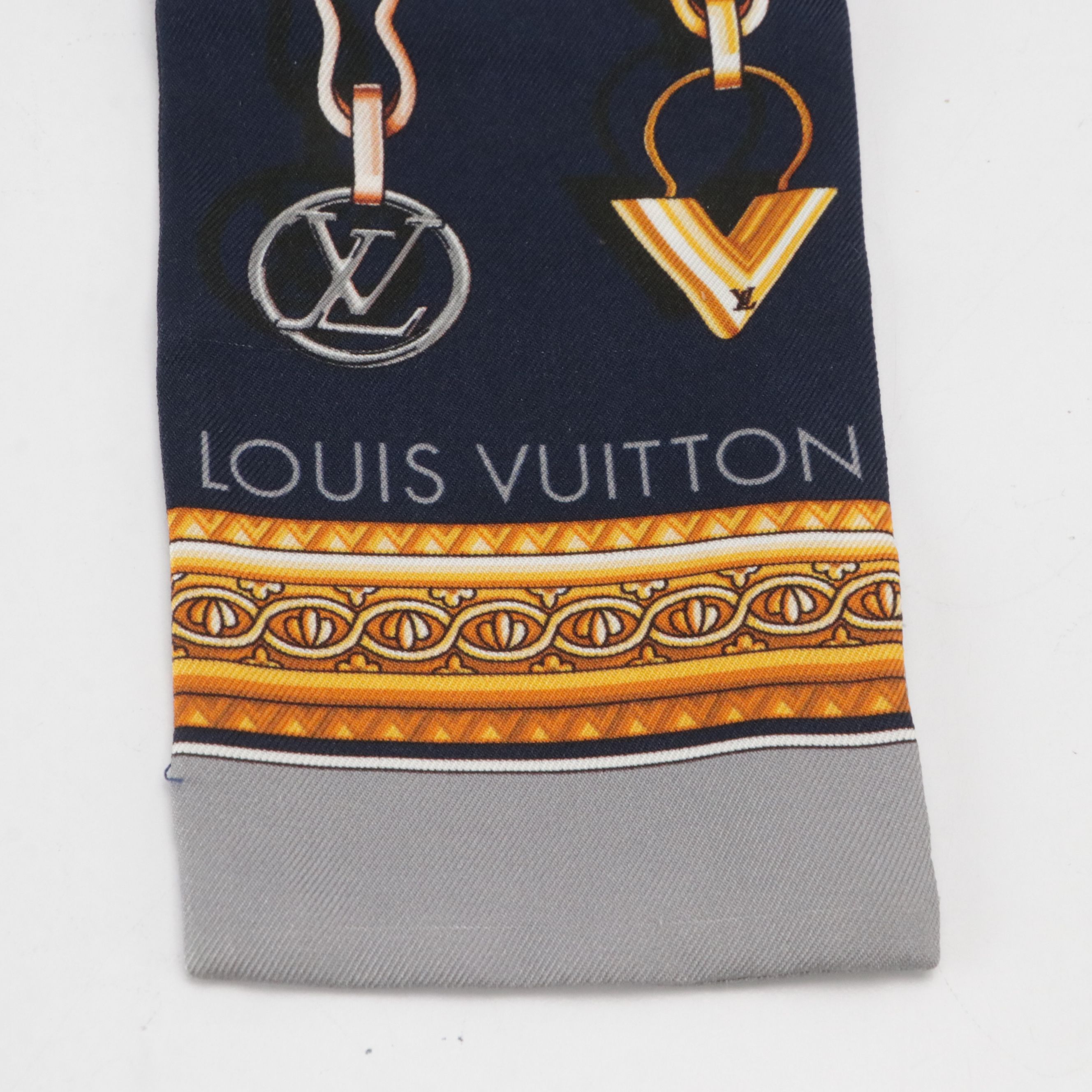 Louis Vuitton Vendôme Silk Twill Bandeau Scarf, With Box