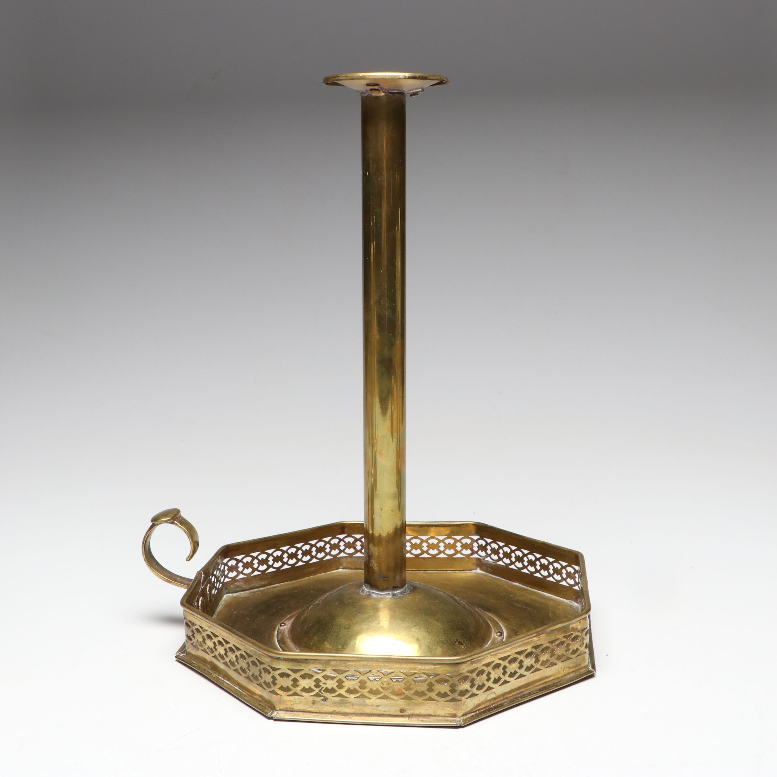 English Style "The Queen of Diamonds" with Other Brass Candlesticks