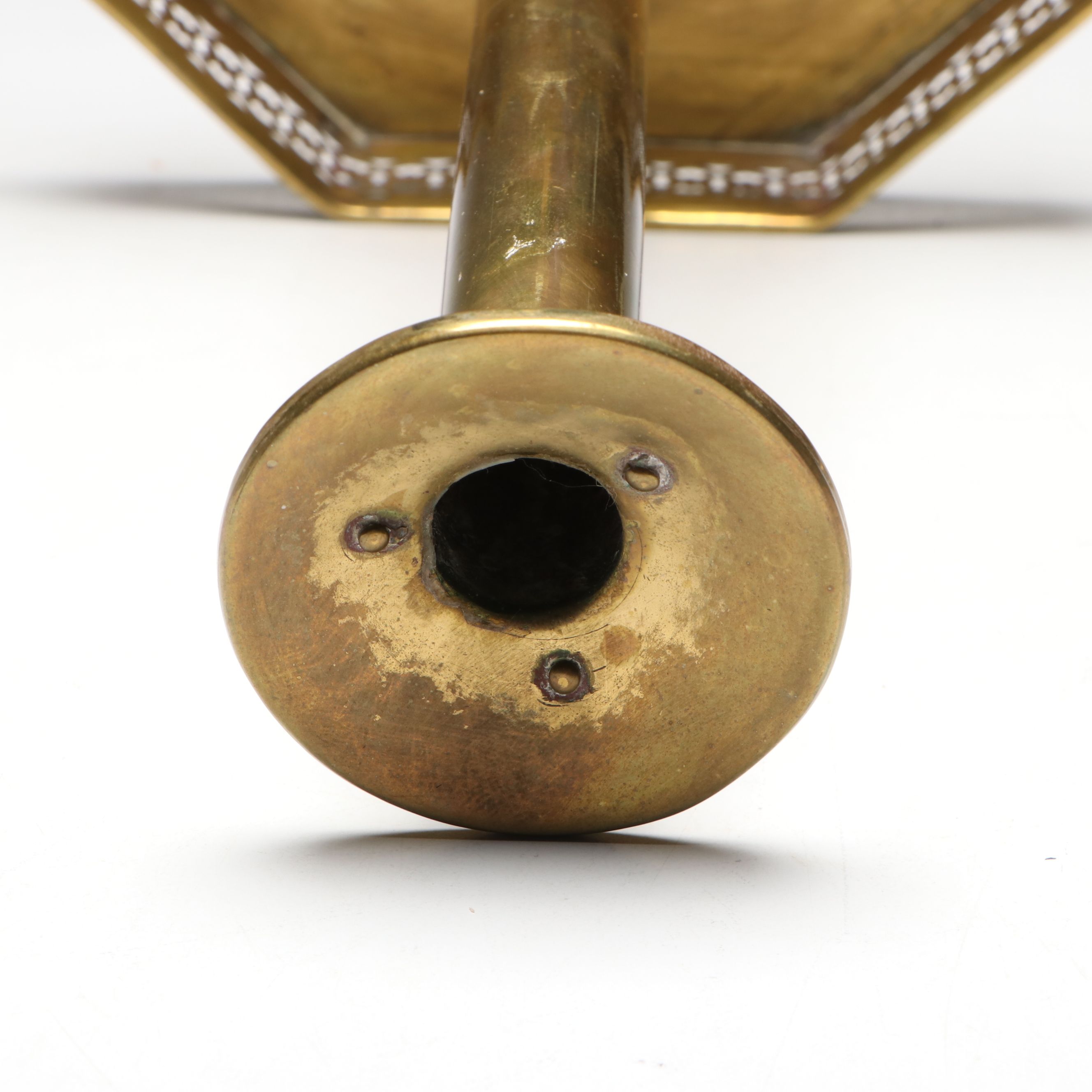 English Style "The Queen of Diamonds" with Other Brass Candlesticks