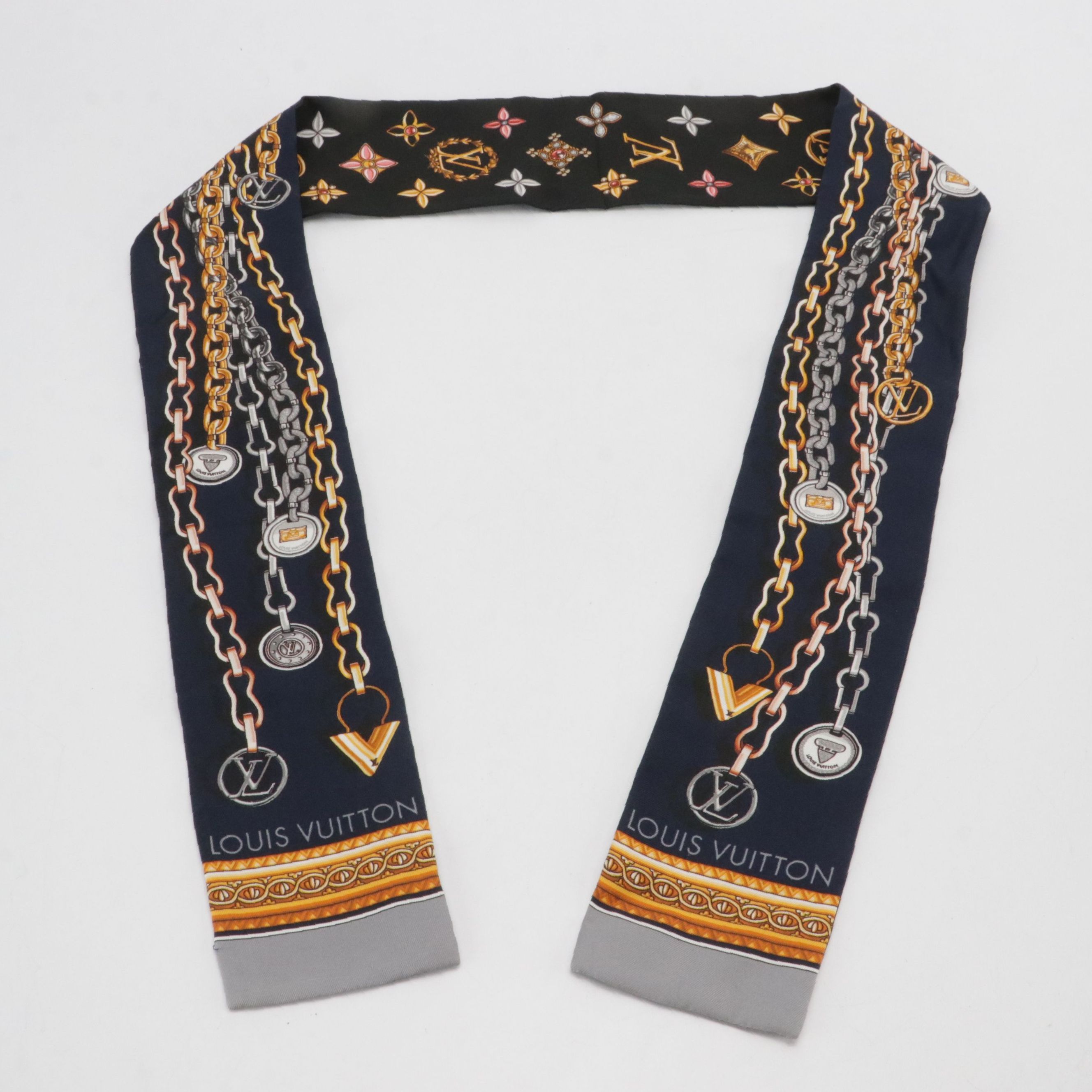 Louis Vuitton Vendôme Silk Twill Bandeau Scarf, With Box