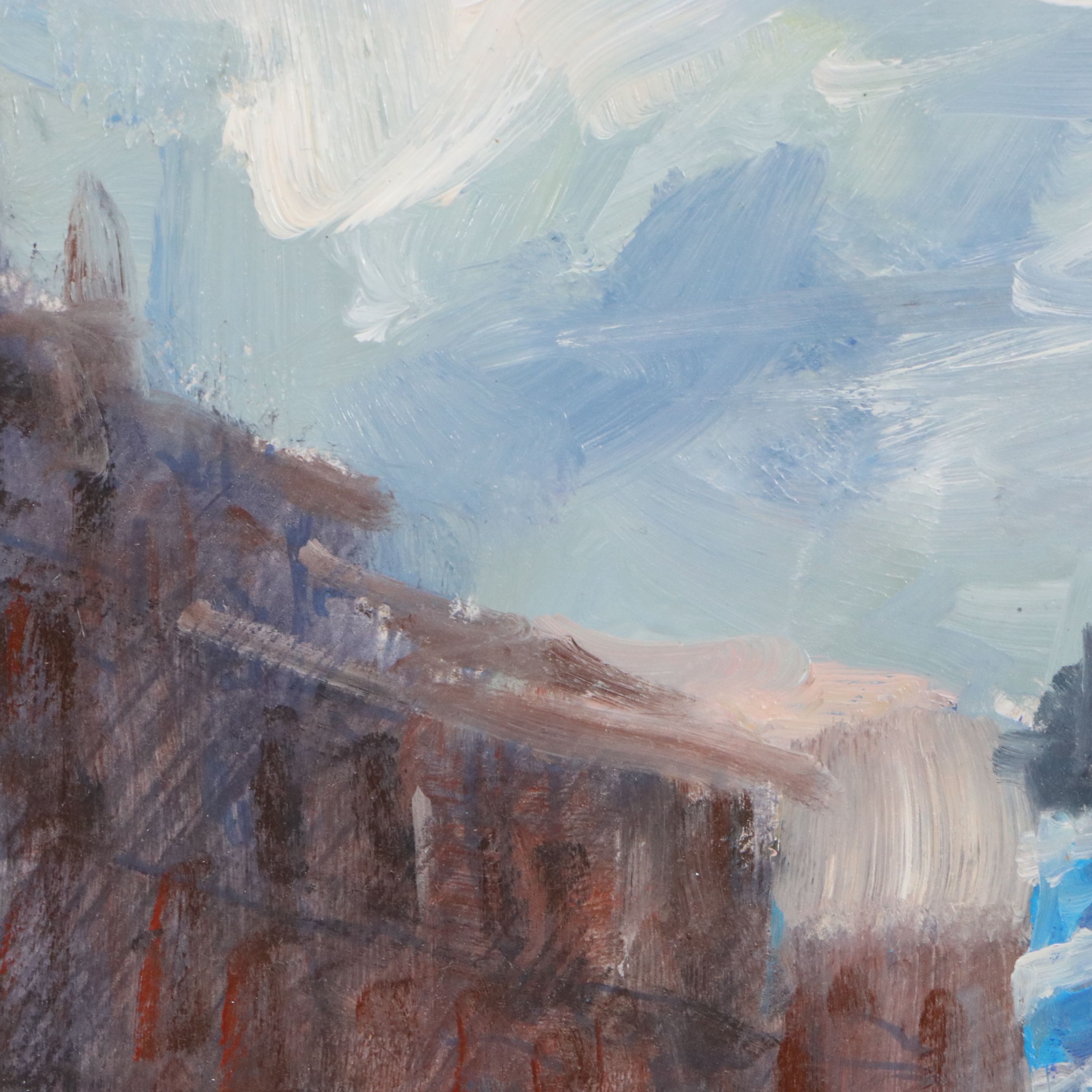 Nino Pippa Oil Painting "Venice - Mooring Poles," 2016