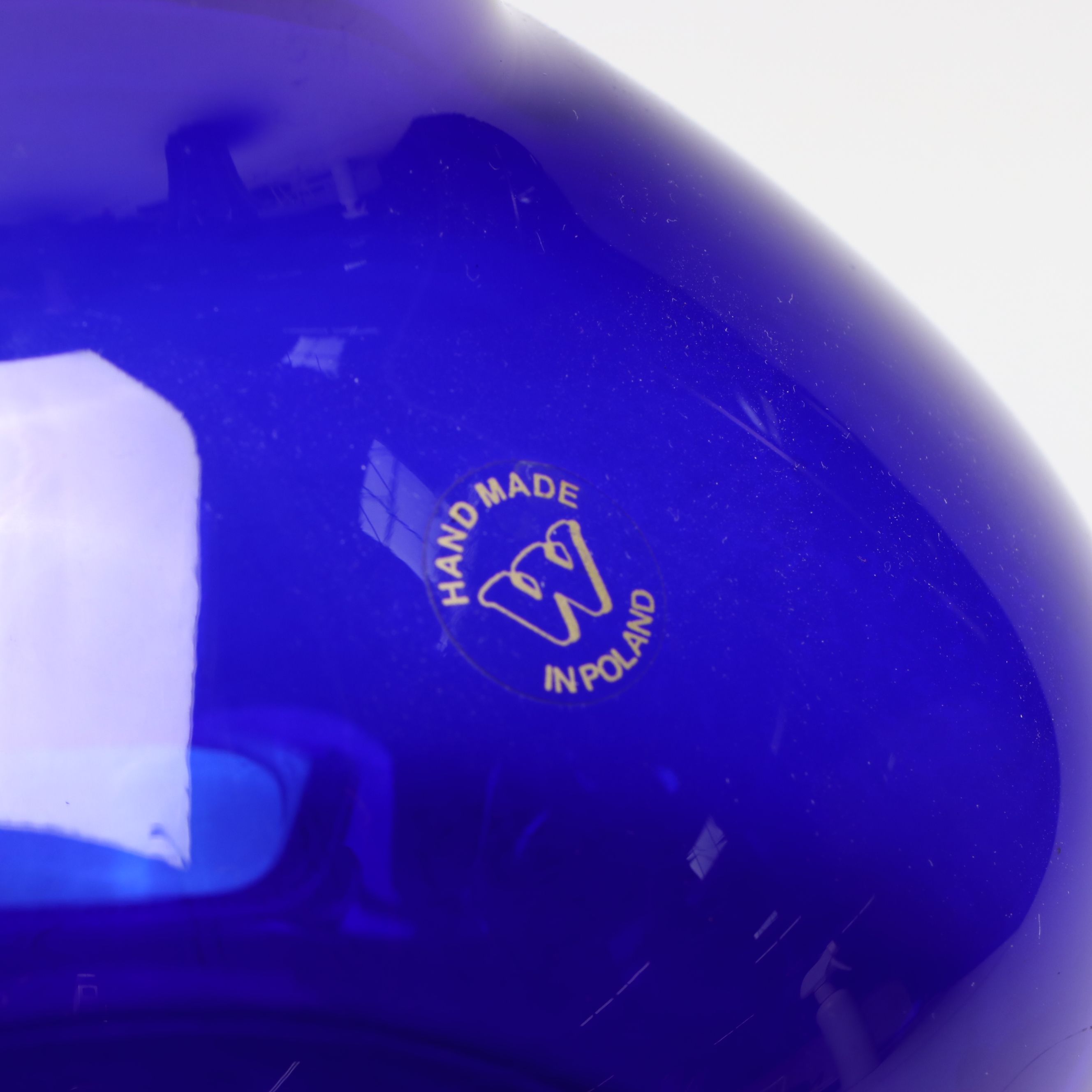 Polish Blown Glass Pitcher and More Cobalt Glass Figurines and Tableware